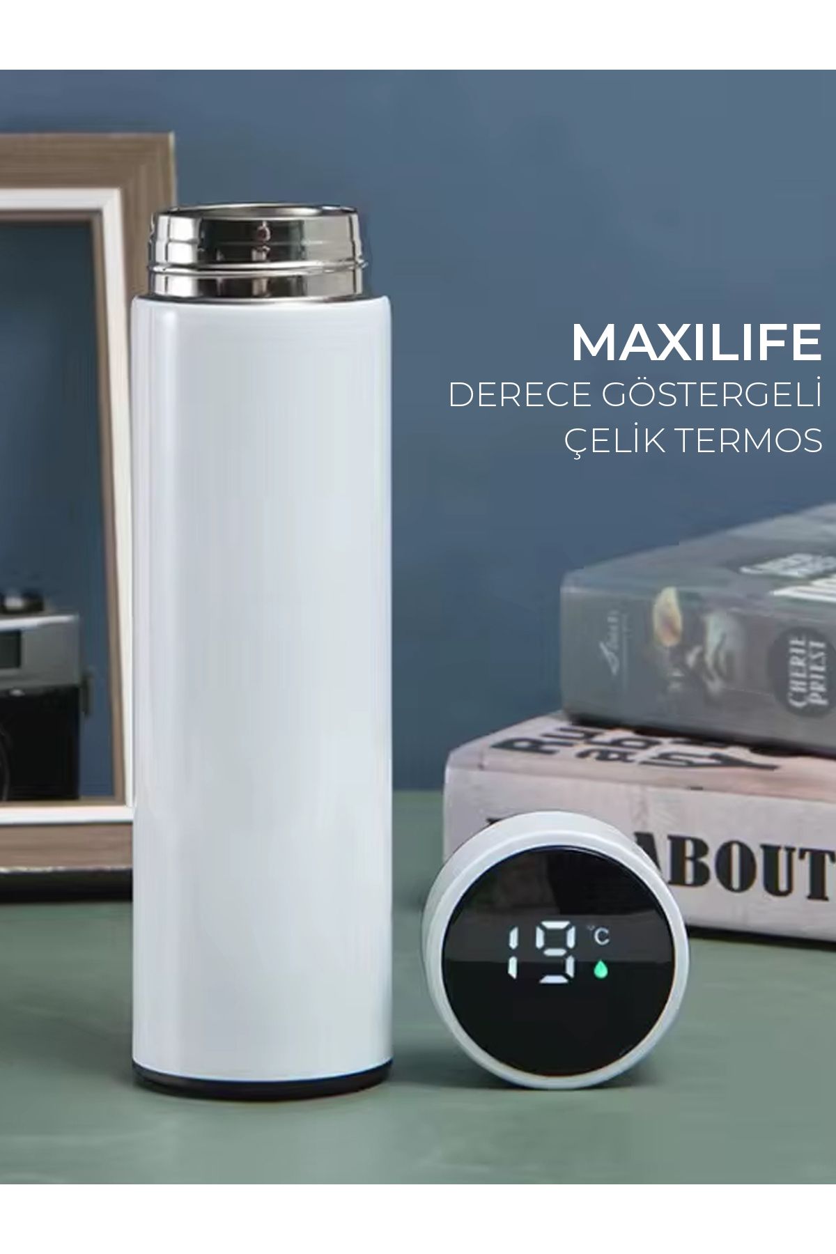 Maxi Life Dijital Isı Göstergeli Çelik Termos
