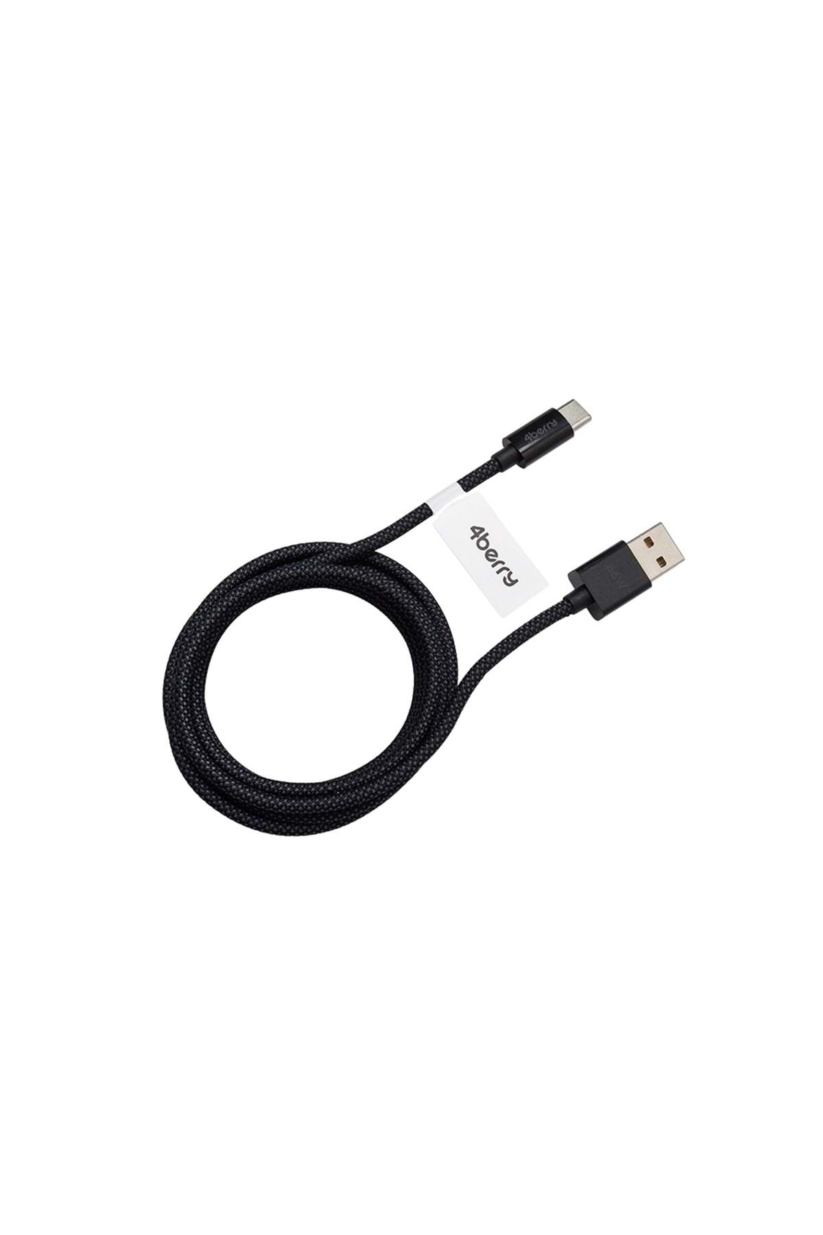 4Berry ECO AC FAST CHARGE ÖRGÜLÜ 66 W (A TO C 1.2M ) SIYAH