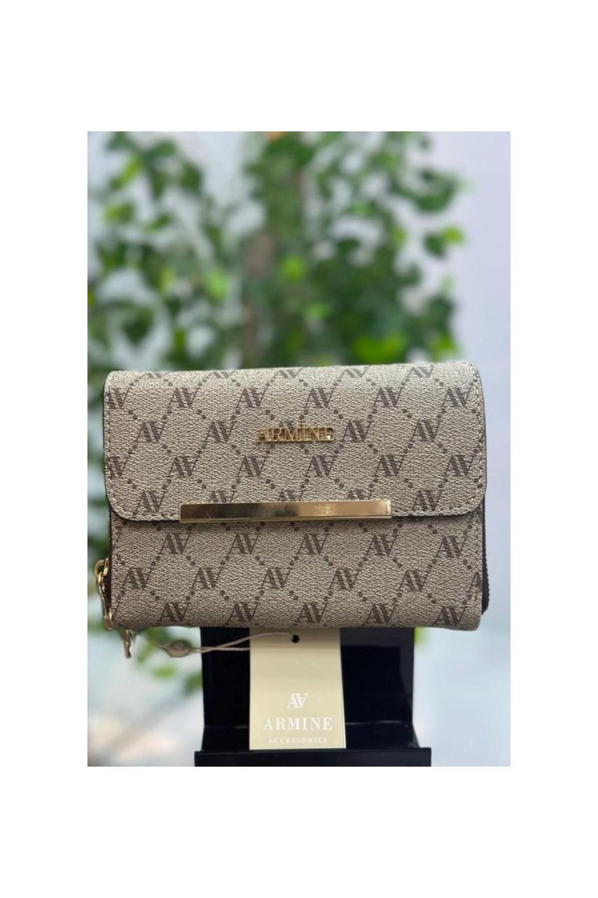 Armine Noktalı ve Askılı Omuz Çanta -381 Vizon Noktalı