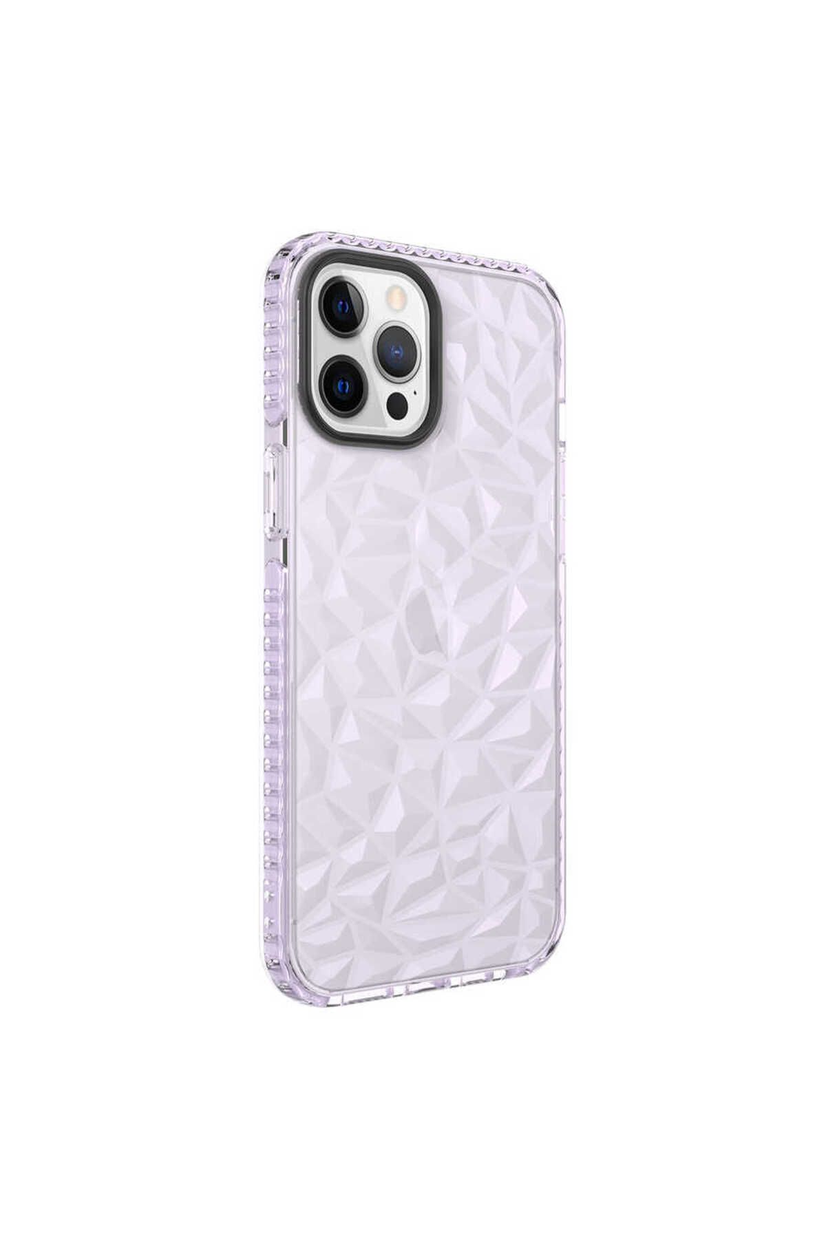 halkhouse Apple iPhone 12 Pro Max Kılıf Esnek Renkli Kristal Görünüm Buzz Silikon Kapak