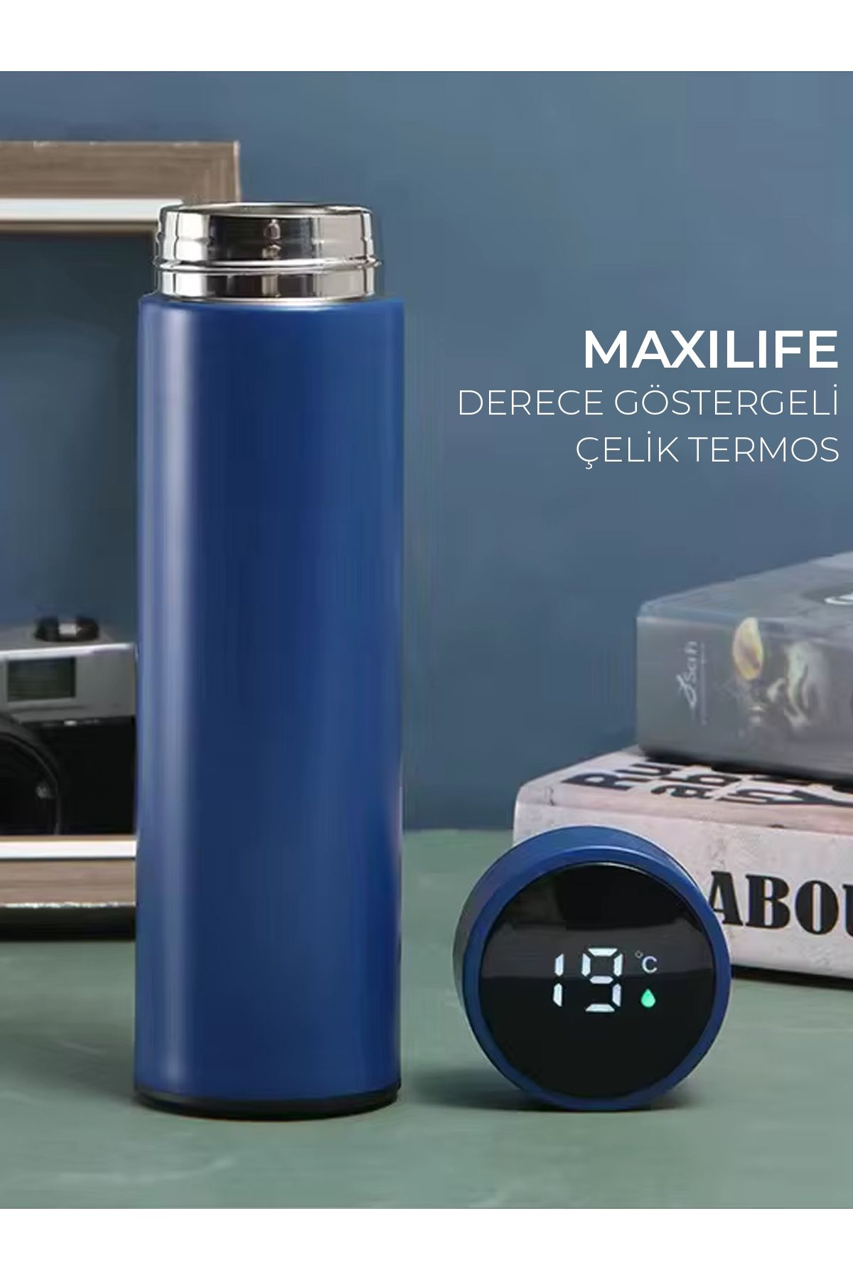 Maxi Life Dijital Isı Göstergeli Çelik Termos