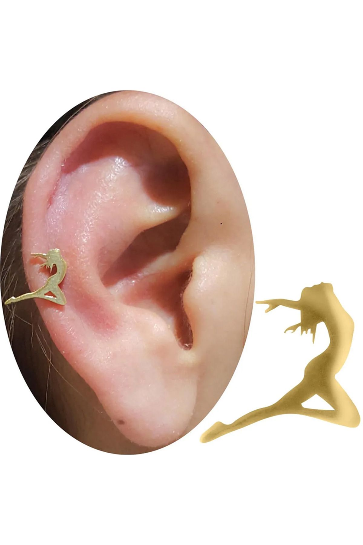 Cadının Dükkanı Çelik Kadın Gold Tragus Helix Kıkırdak Piercing