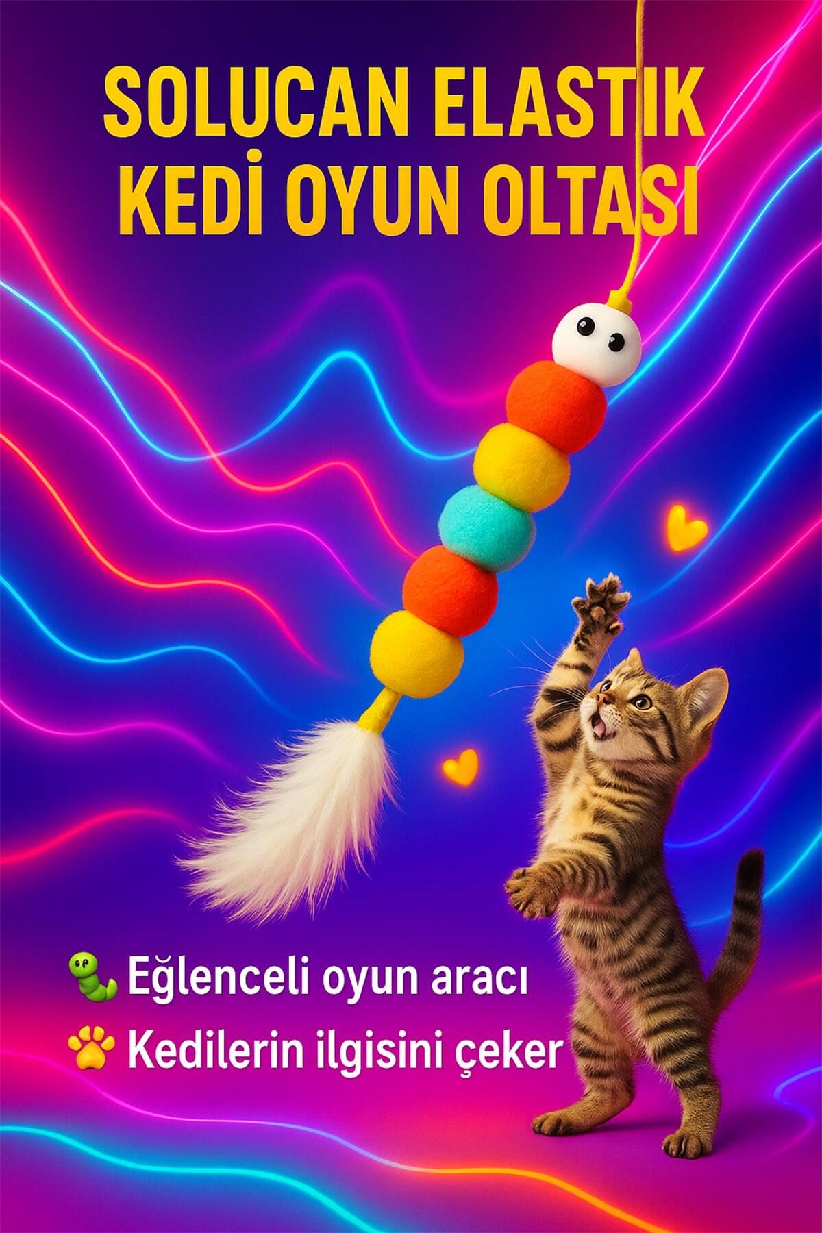 CMT 🐭SOLUCAN ELASTİK KEDİ OYUN OLTASI