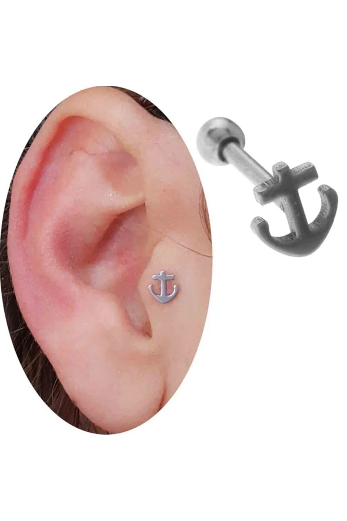 Cadının Dükkanı Çelik Çapa Tragus Helix Kıkırdak Piercing