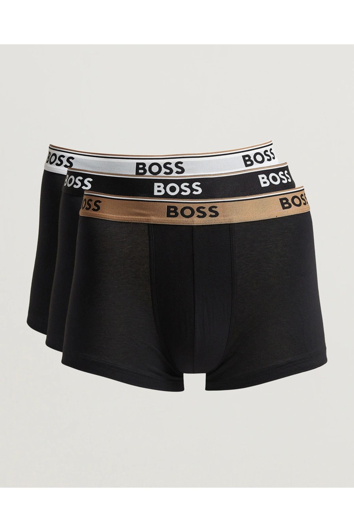 BOSS Erkek Logolu Elastik Bel Bantlı Pamuklu 3'lü Paket Siyah Boxer 50531684-985
