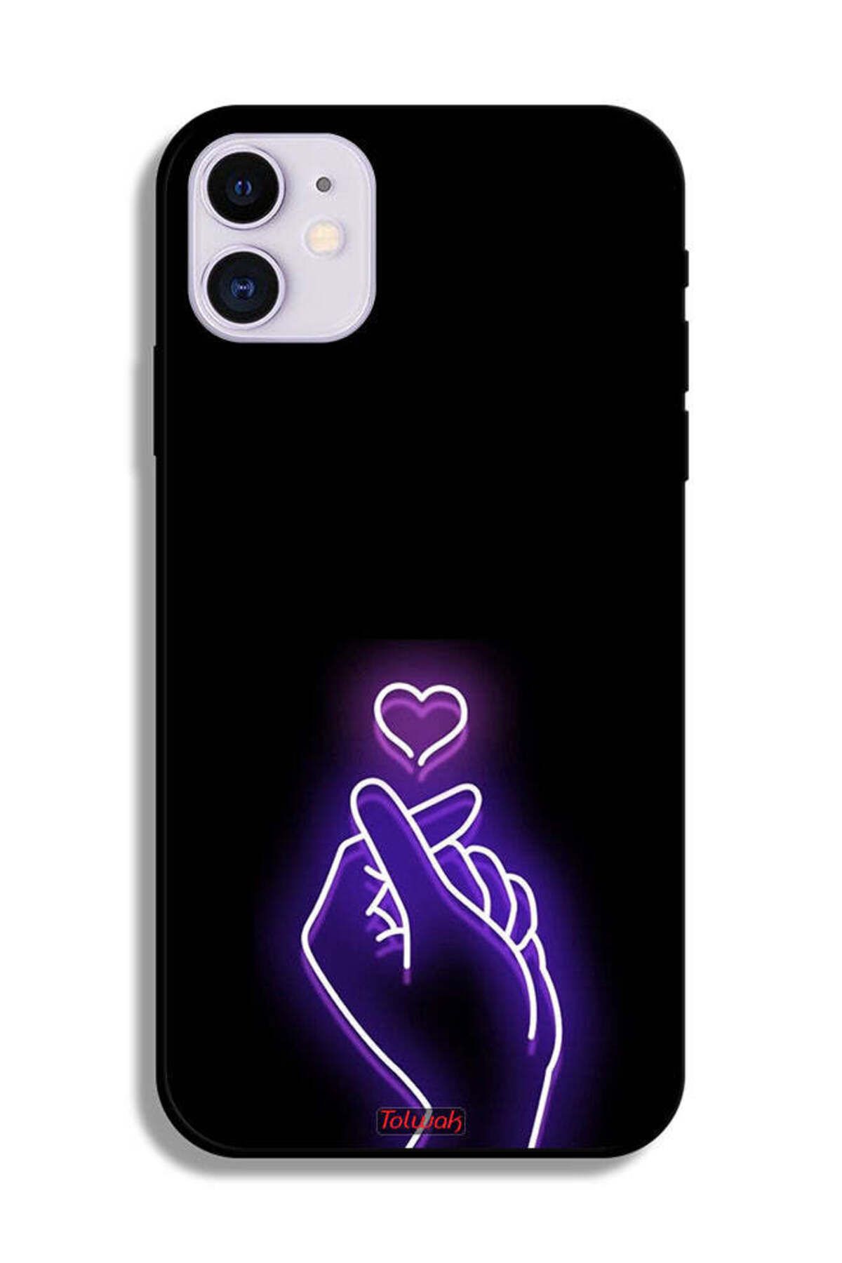 Tolwak-Apple iPhone 11 Protective Case Snap Small Heart 2
