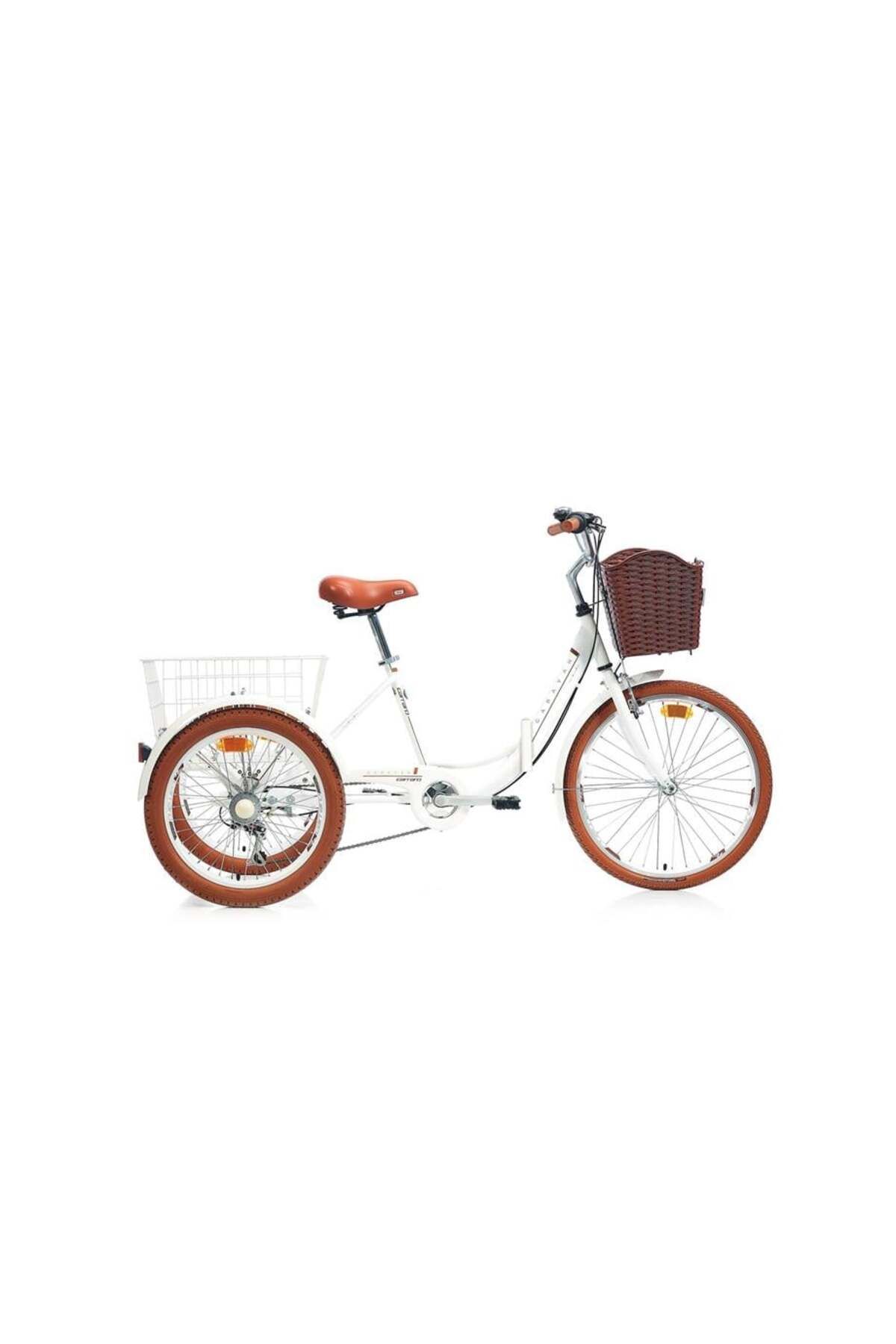 Carraro Caravan Kargo Katlanır Şehir Bisikleti 410h V 24 Jant 6 Vites Altın Beyaz Siyah Kahverengi