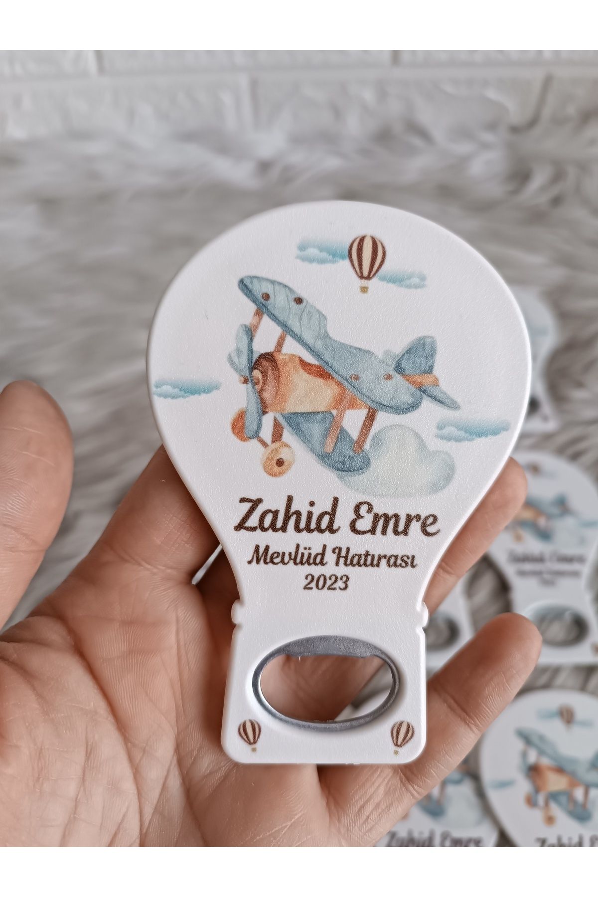 Doğrukan Hediyelik 25 Adet Uçak Konseptli Yenidoğan Doğum Günü Mevlid Hediyesi Balon Açacak Magnet