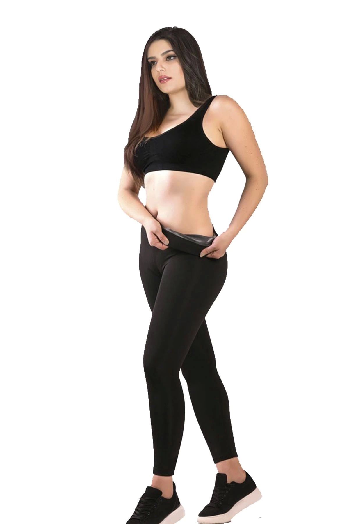 shop Siyah Kadın Termal Sauna Tayt - 742