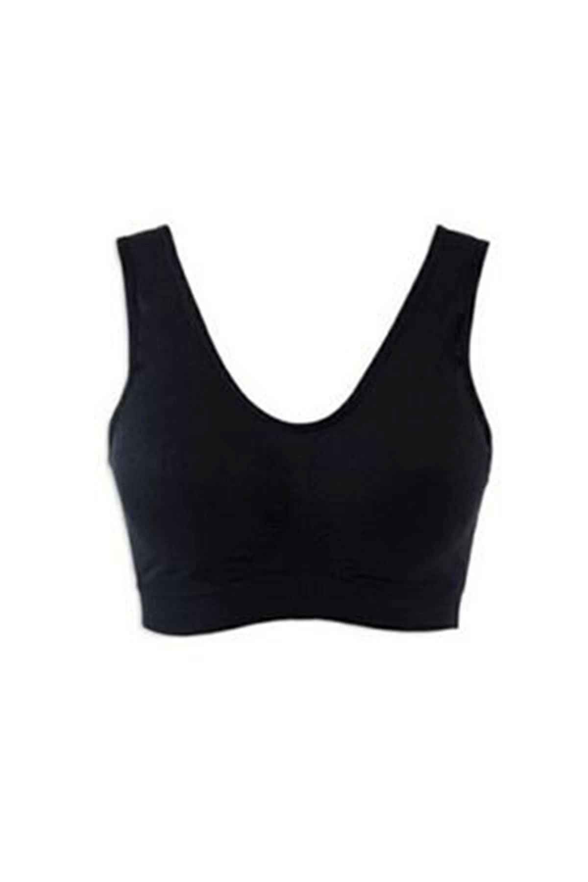 shop Siyah Dikişsiz Kadın Pedli Sütyen Korse - 704