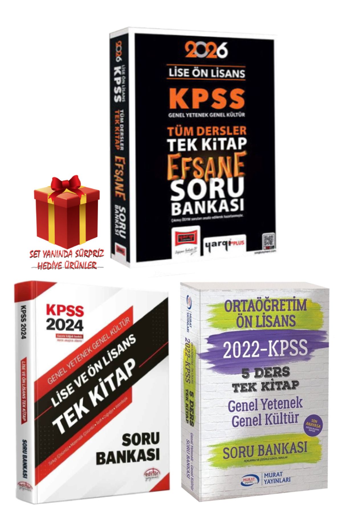 Yargı Yayınları 2026 KPSS Lise-Ön Lisans Tüm Dersler Tek Kitap Soru Bankası Seti+Konu Anlatımlı+Hediye