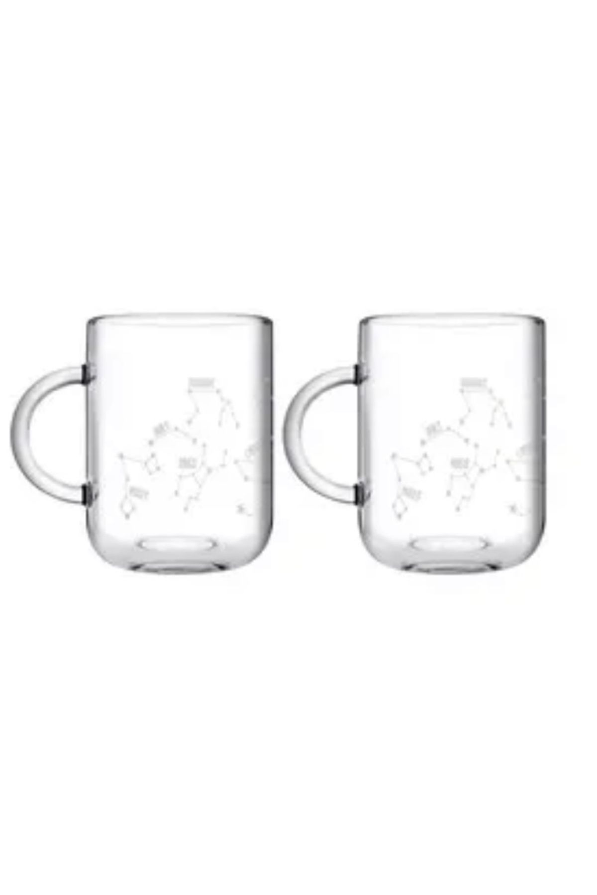 heybecollection 2'Li Zodiac Kulplu Cam kupa
