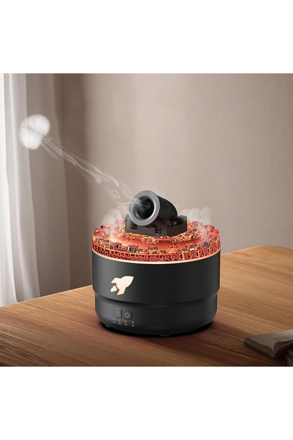 Ozmik Volkanik Kule Nemlendirici Sessiz Nem Alma Cihazı Aromaterapi Renkli LED Işık 280 ml