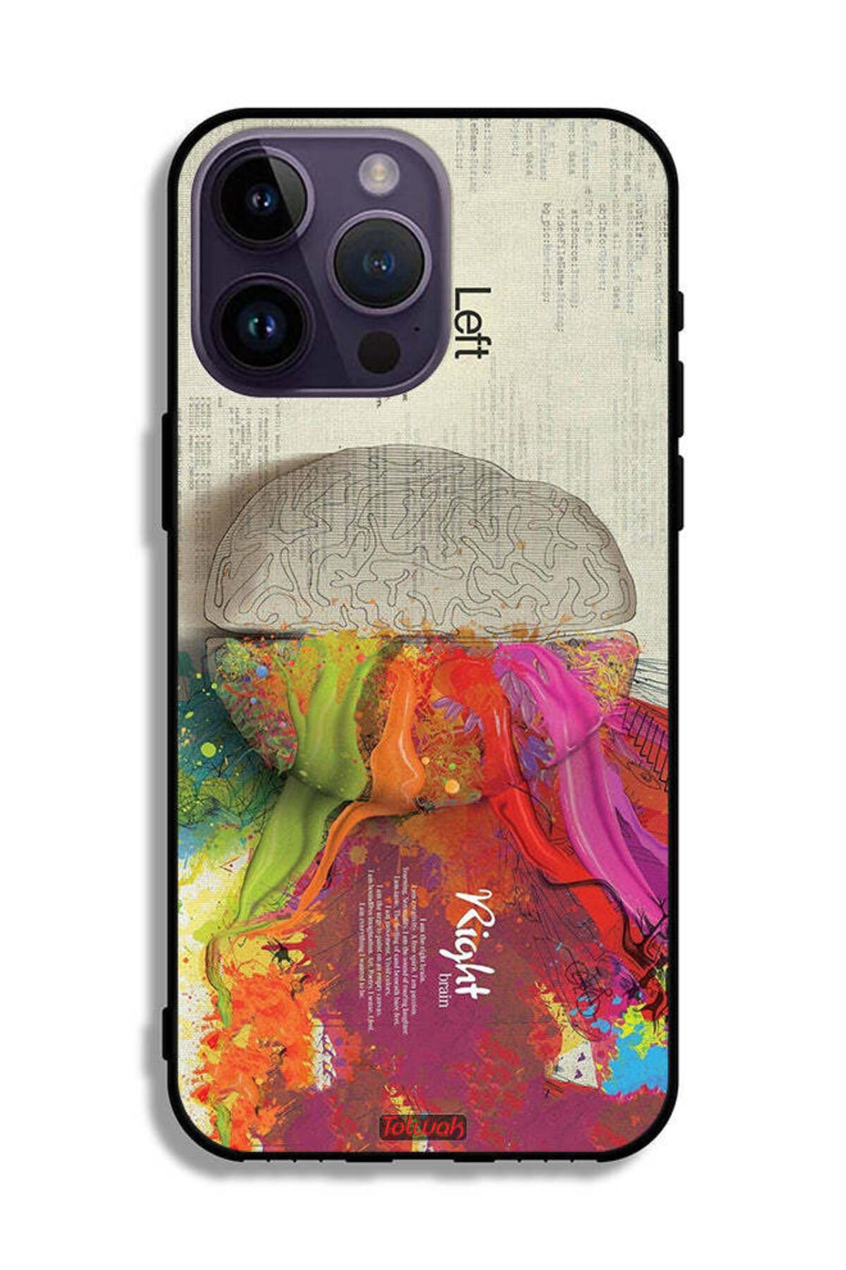 Tolwak-Apple iPhone 14 Pro Max Protective Case Abstract Brain Science Artwork 2