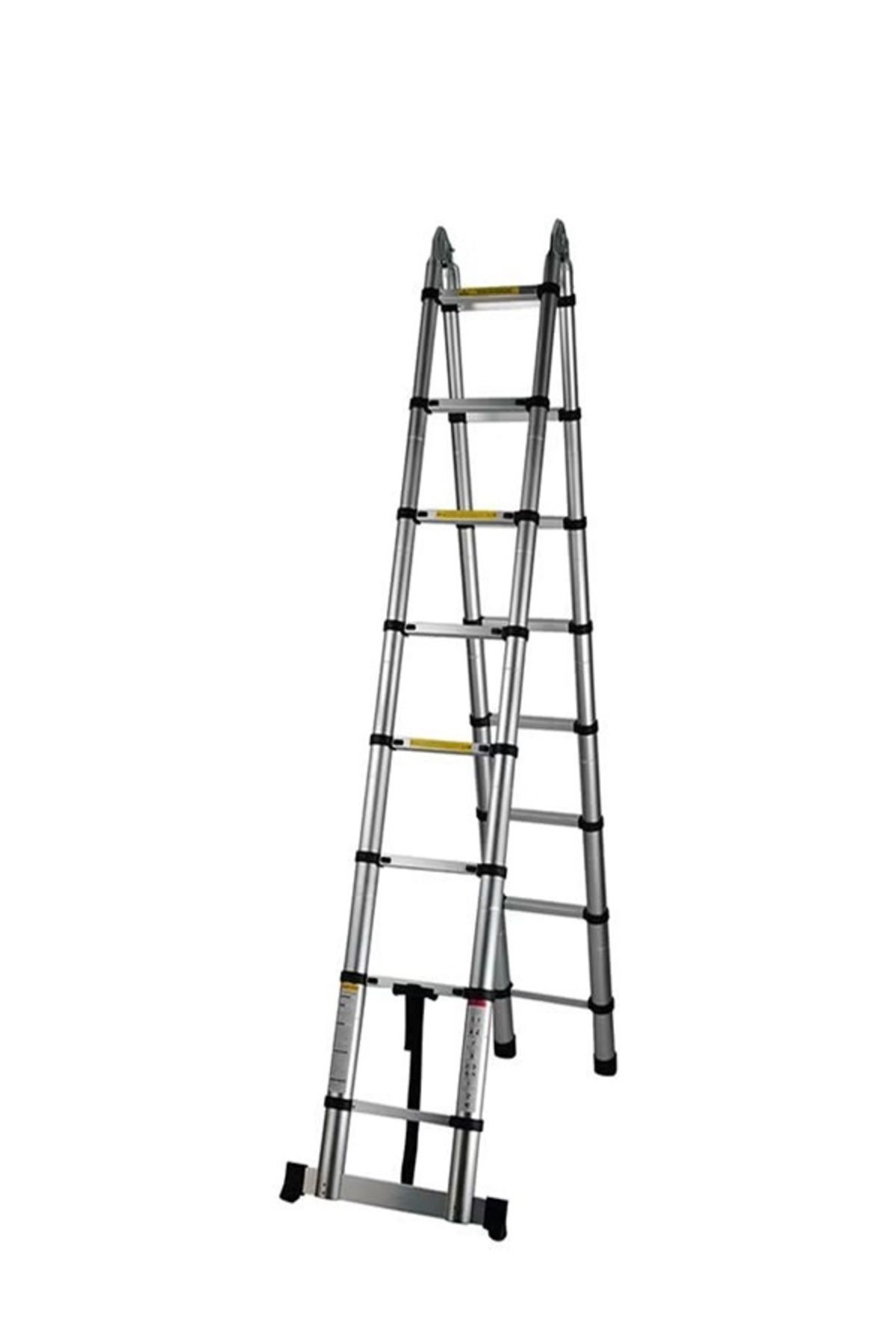 Generic-3.8m Multi-purpose Extendable Double-Sided Telescopic Ladder Silver 2