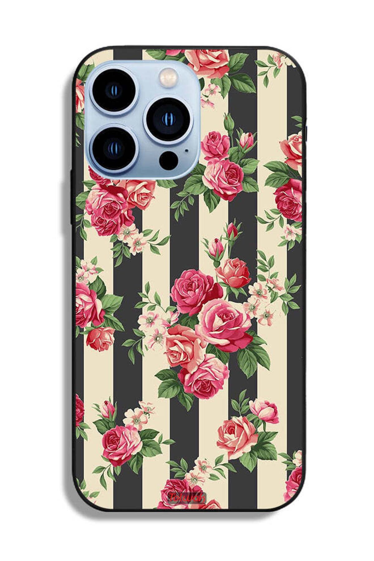 Tolwak-Apple iPhone 13 Pro Protective Case Roses Pattern 2