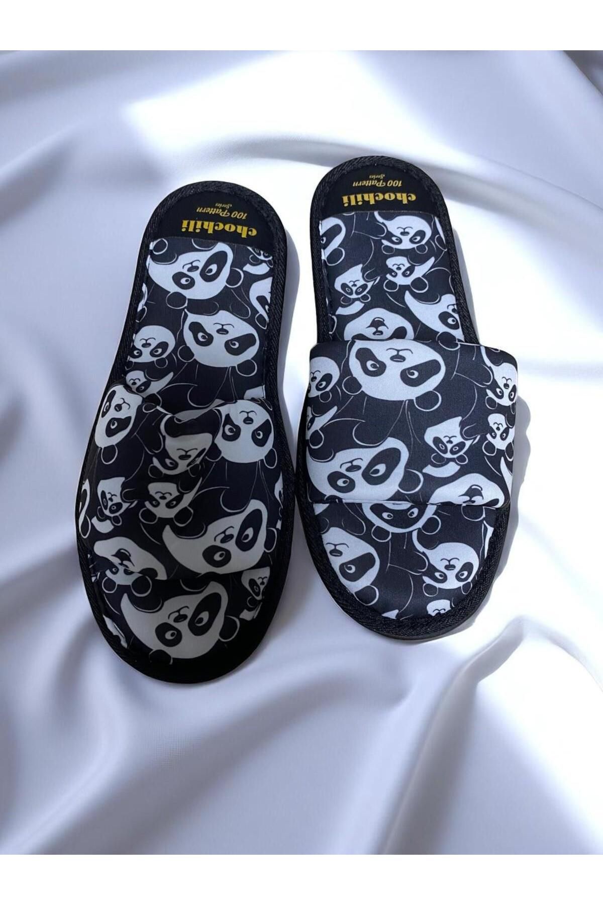 Chochili Unısex Panda Desenli Ev Terliği