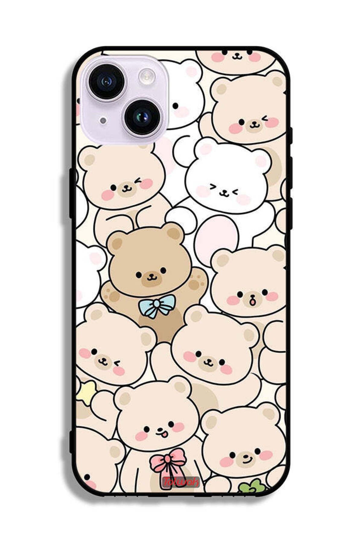 Tolwak-Apple iPhone 14 Protective Case Bears Pattern 2