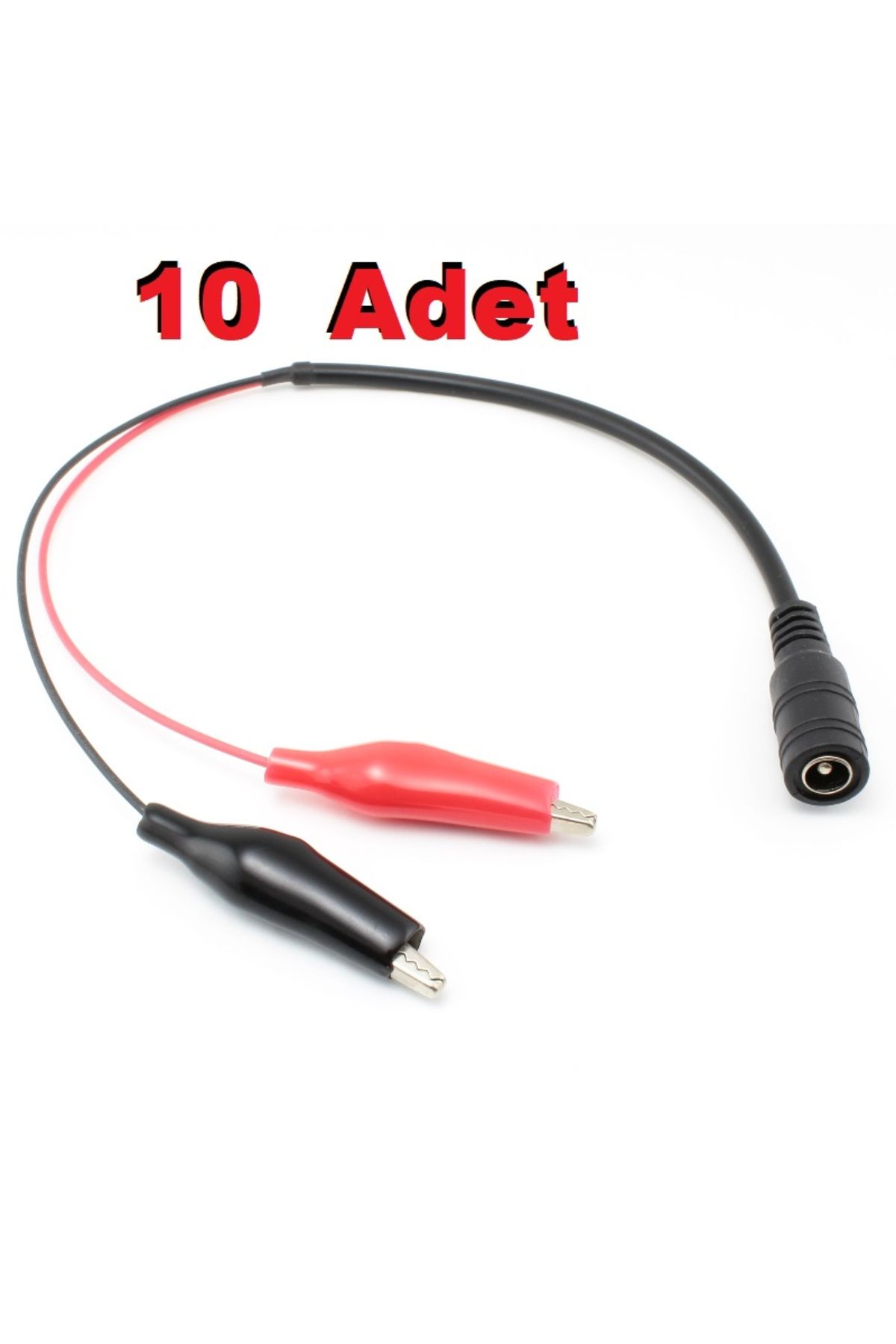ATAELEKTRONİK 10 adet hazır DİŞİ JAK - KROKODİL MAŞALI Akü Bağlantı Maşalı Kablo 12 Volt 6 Volt Akü Şarj Kablo