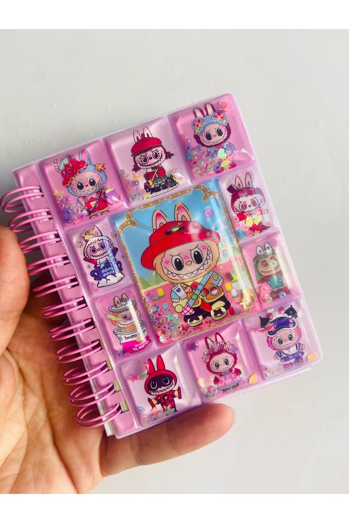 synshop Labubu 3d Sulu Simli Boncuklu Kapak Stickerlı Not Defteri