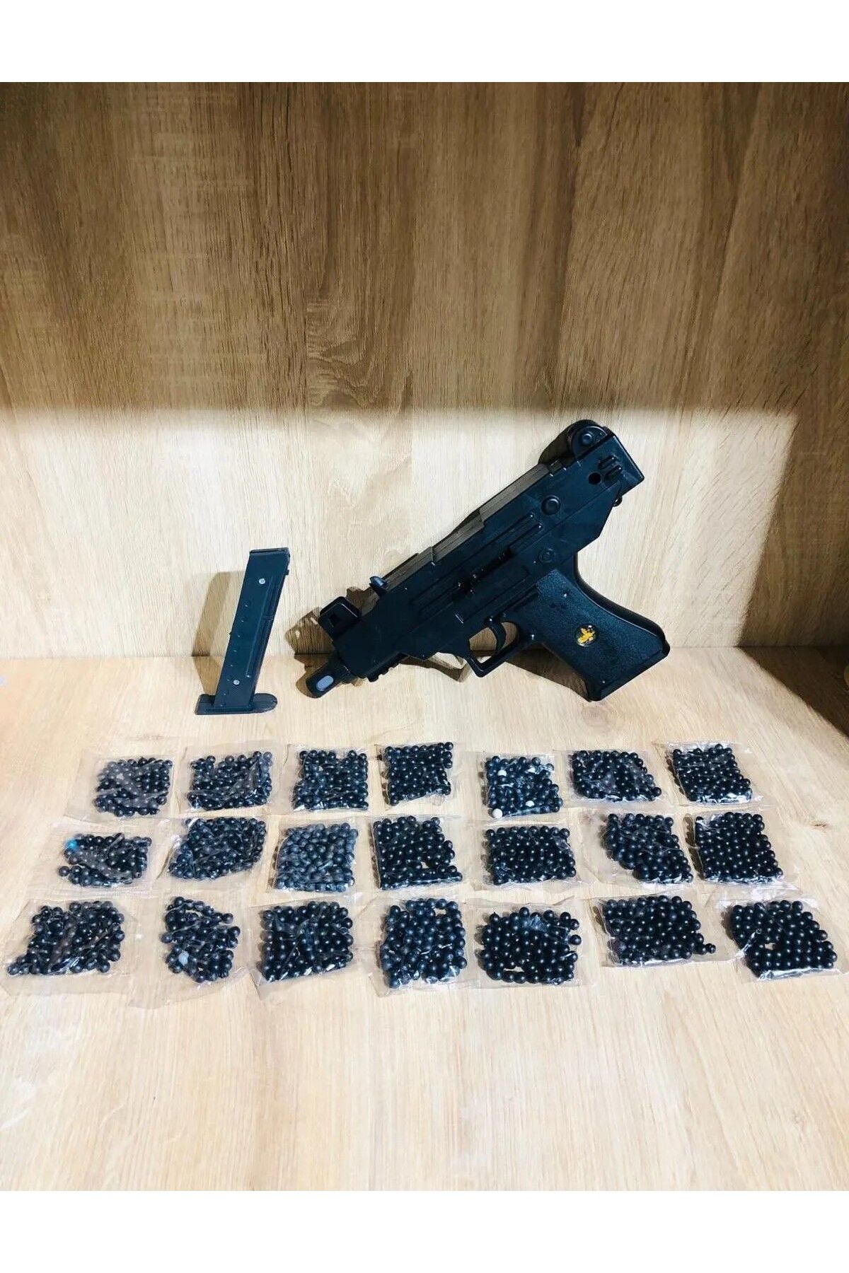 ZıpZıpBox Oyuncak Uzi Boncuklu Tabanca Boncuklu Uzi Silah + 21 Paket Mermi