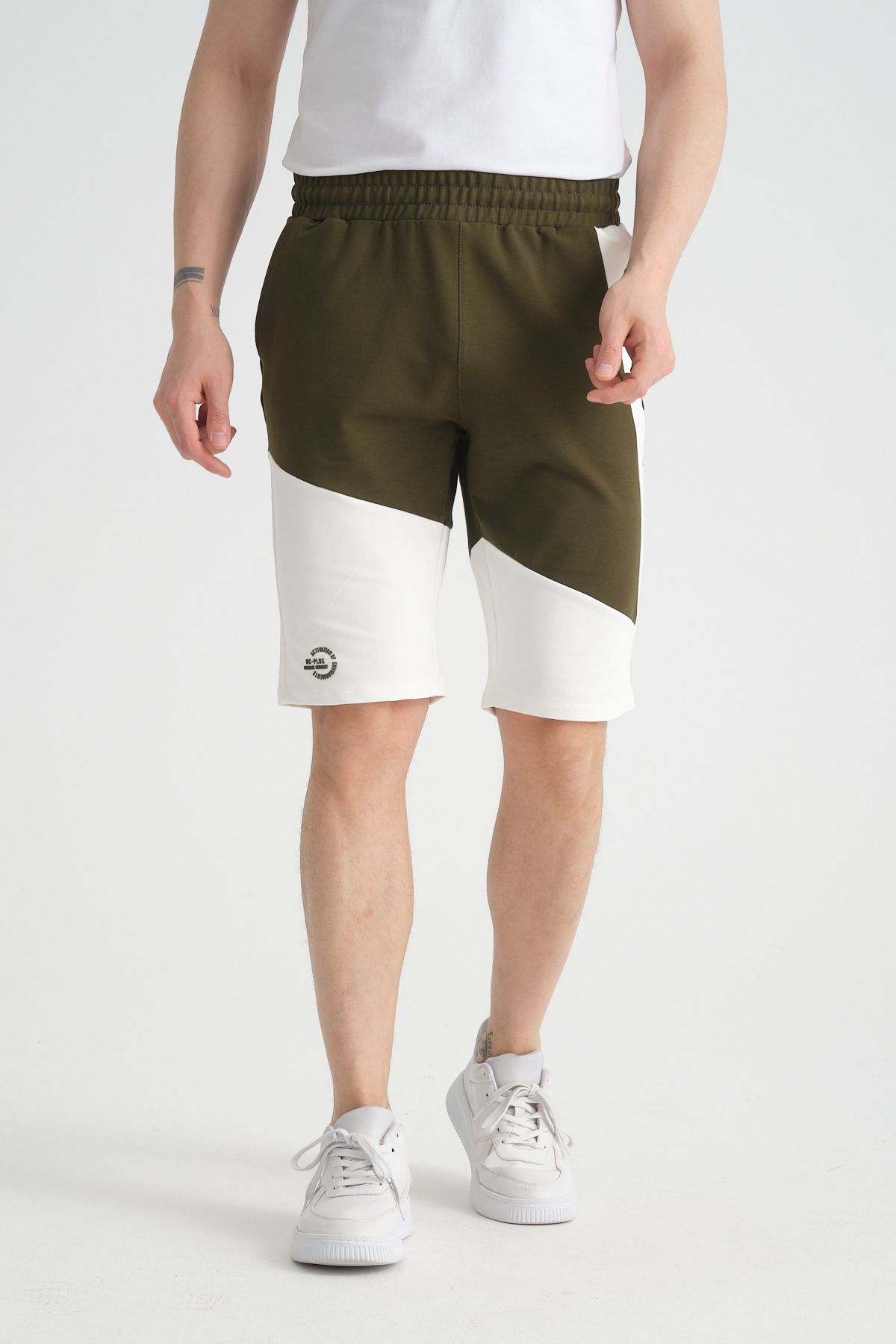 Shooter Sportswear Erkek Yazlık Şort Haki Baskı Detaylı