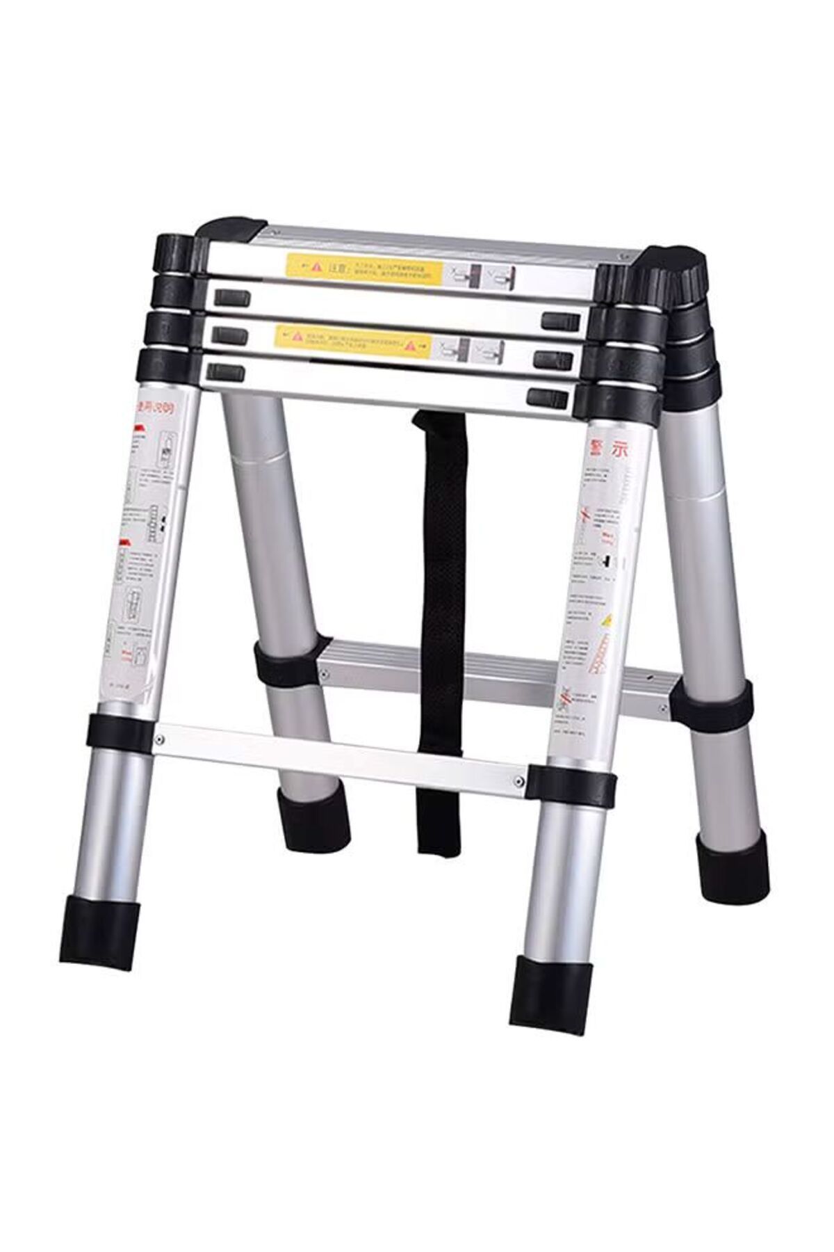 Generic-3.8m Multi-purpose Extendable Double-Sided Telescopic Ladder Silver 1