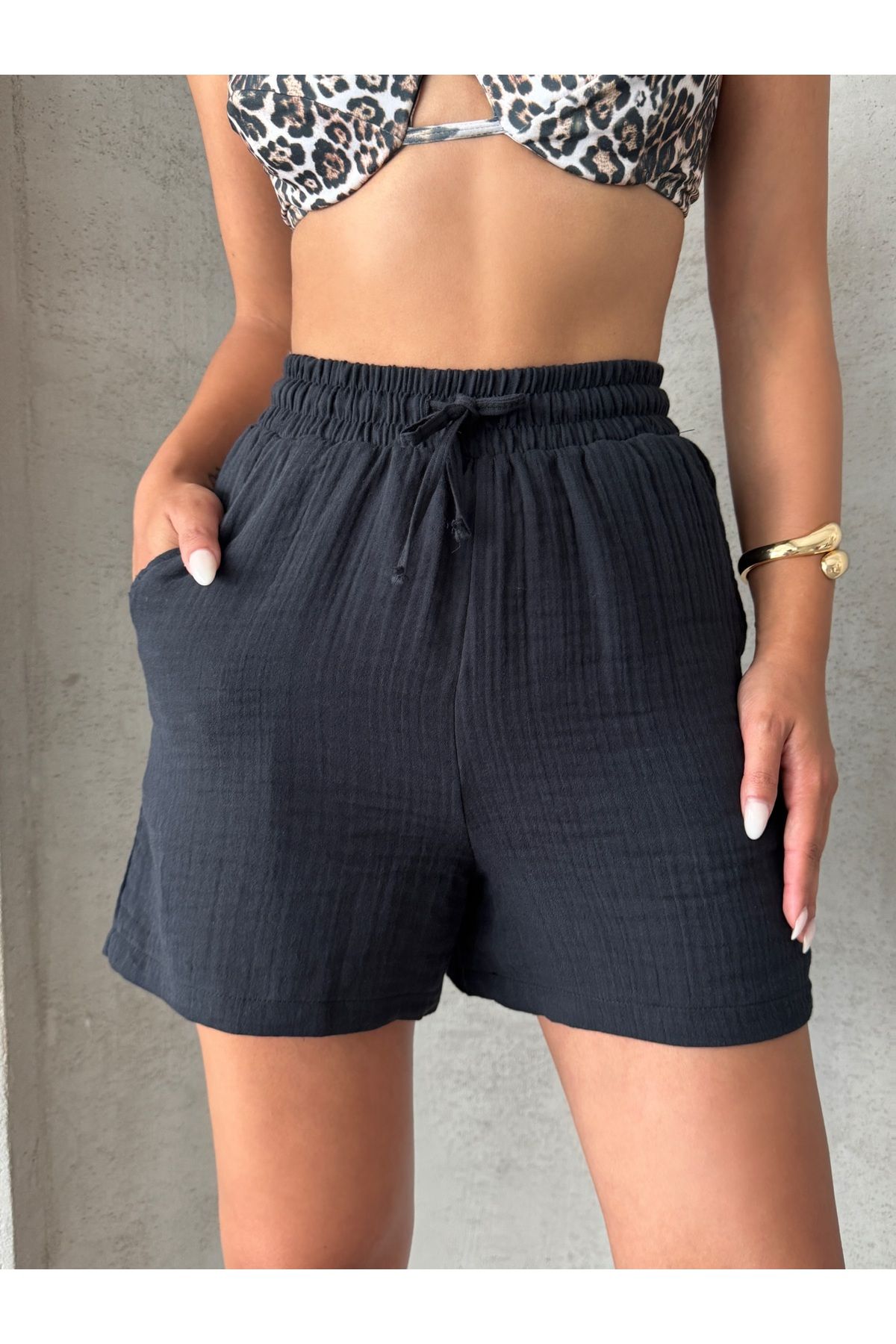 Miss Prova Bel Lastikli Beachwear Keten Şort MISSSRT2670