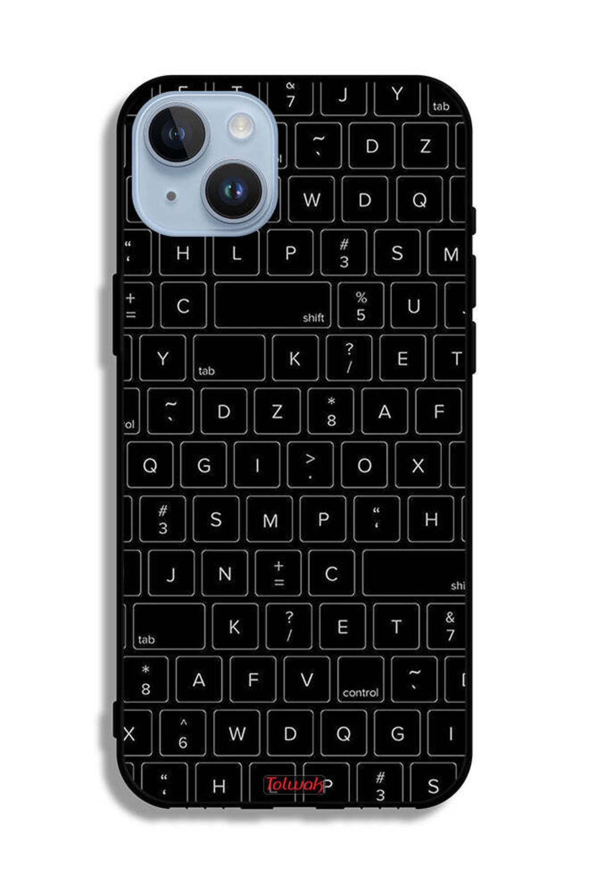 Tolwak-Apple iPhone 14 Plus Protective Case Random Keyboard Keys Pattern 2