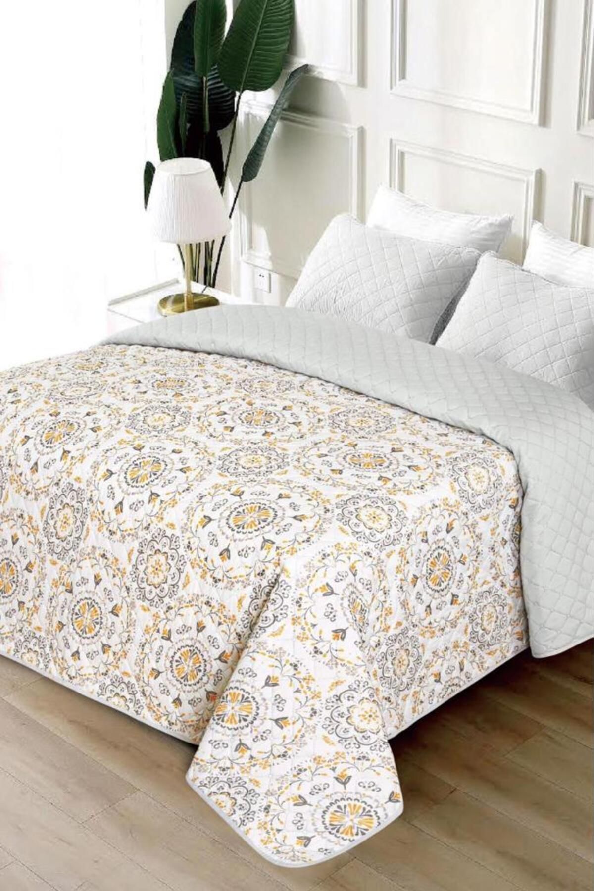 Çeyiz Diyarı Flora Geometrik Tek Kişilik 200x220 cm Tek Pike