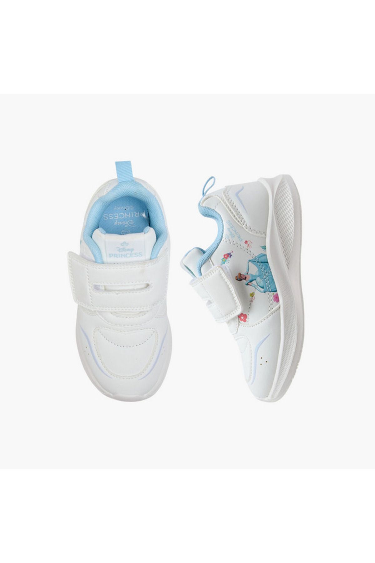 Disney-Disney Cinderella Print Sneakers with Hook and Loop Closure 1