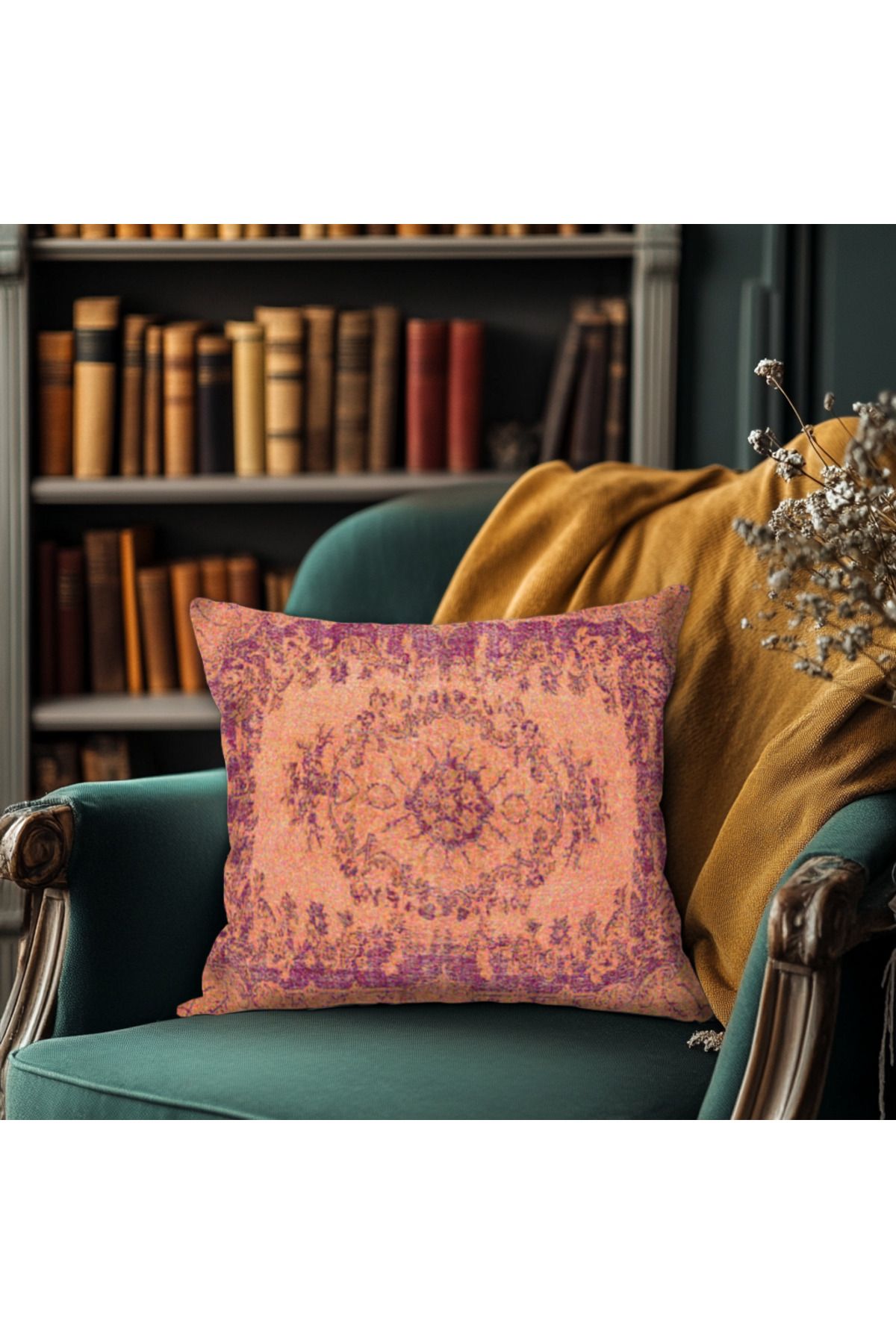 TURKISHRUG KINGDOM Klasik Güzellikte Vintage Desenli Kırlent
