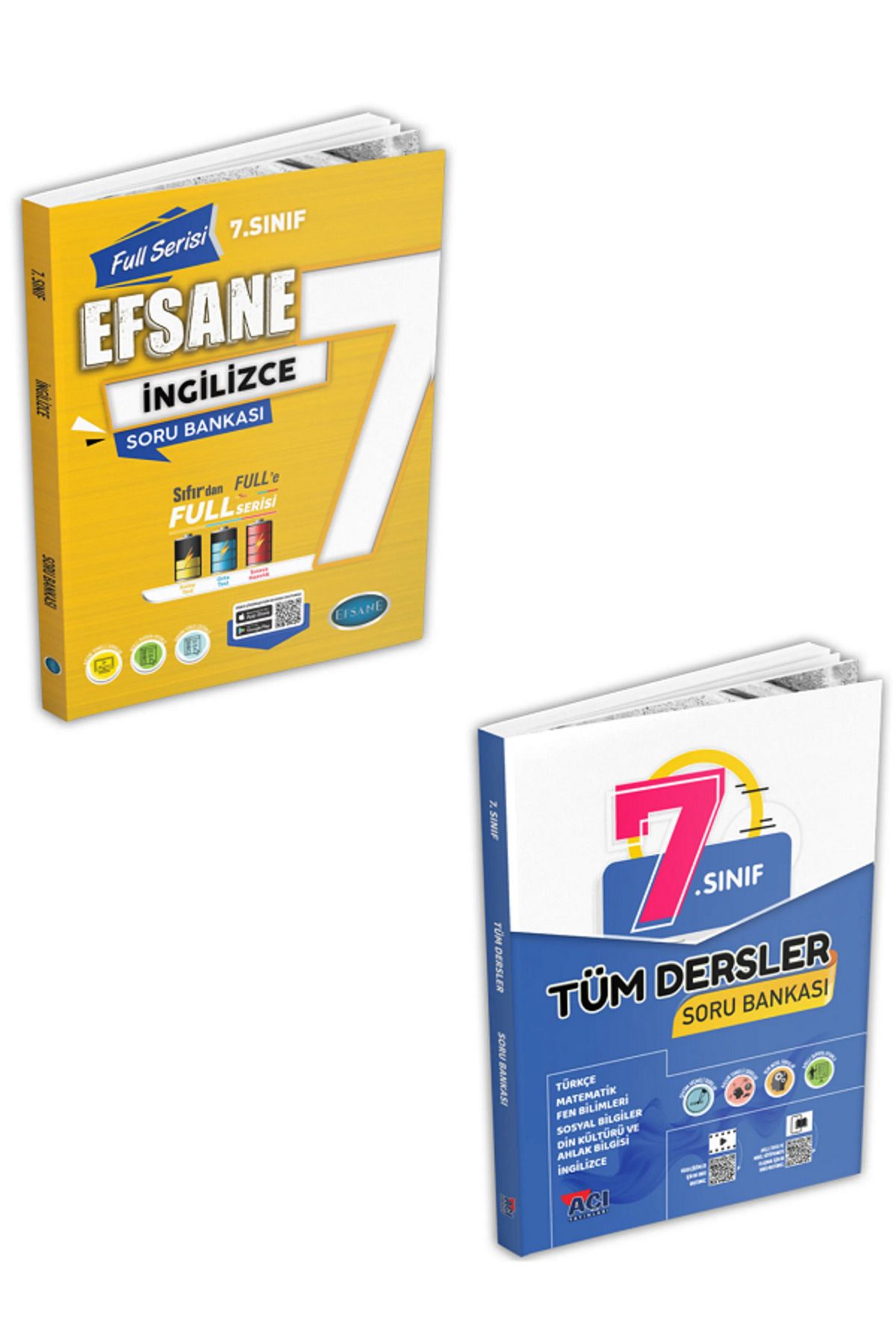 Evrensel İletişim Yayınları 7.Sınıf Açı Yayınları Tüm Dersler Soru Bankası + 7.Sınıf Efsane İngilizce Soru Bankası / 2 KİTAP