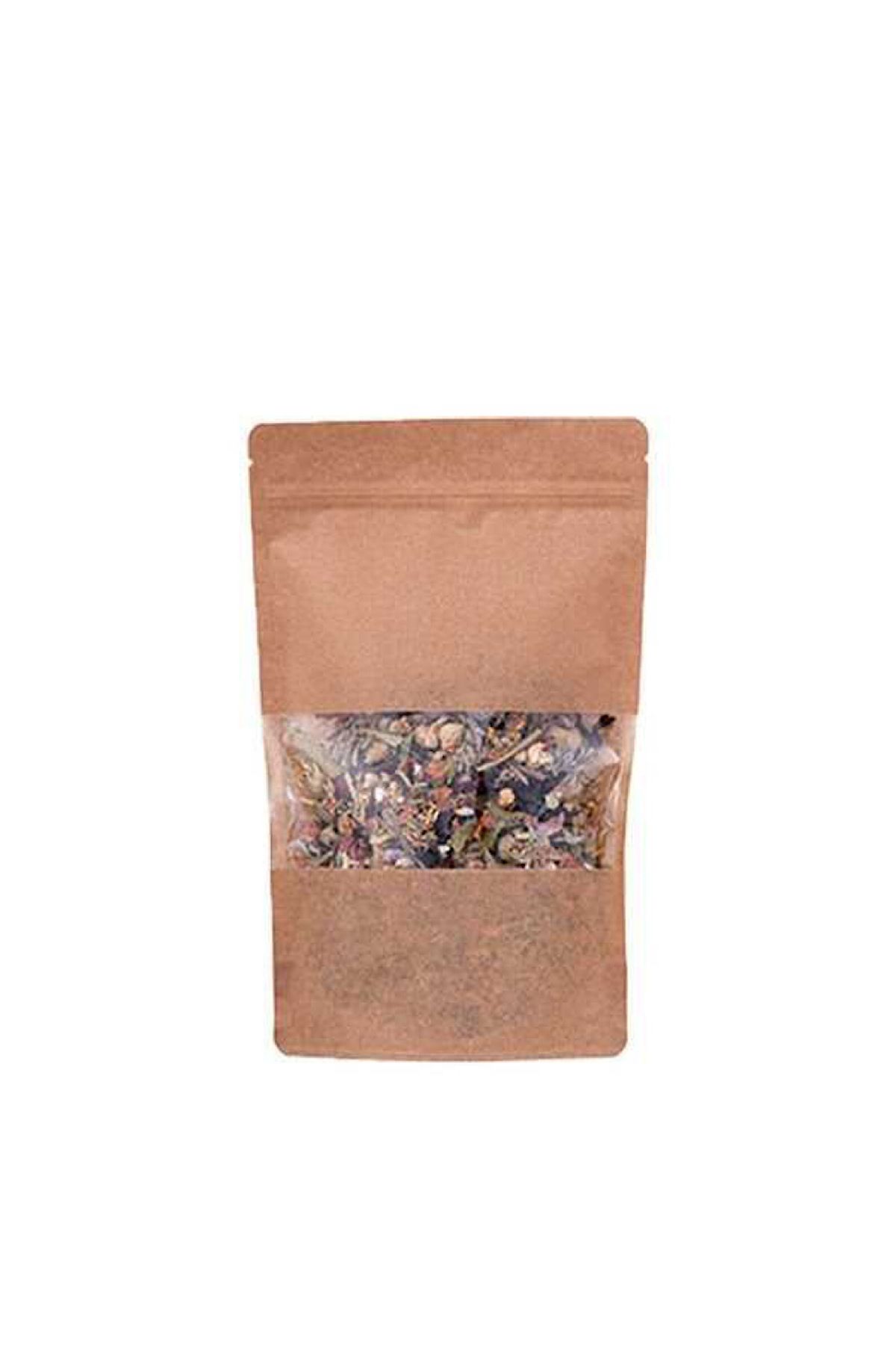 PLASTİKAP Kraft Pencereli Kilitli Doypack 16x27x8 cm - 500 gr ( 50 Adet )