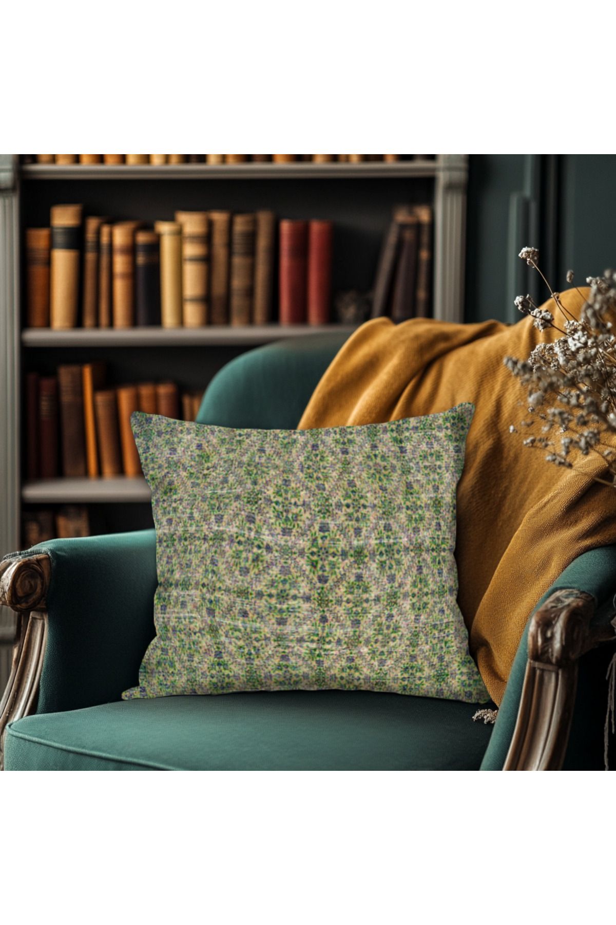 TURKISHRUG KINGDOM Vintage Motif Etnik Desenli Baskı Kırlent Kılıfı