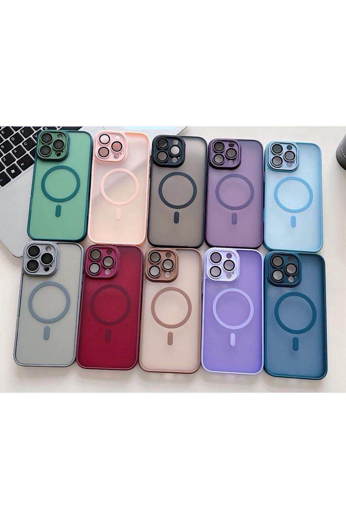 Di Aksesuar Samsung Galaxy S23 Ultra Gri Soft Magsafe Kılıf