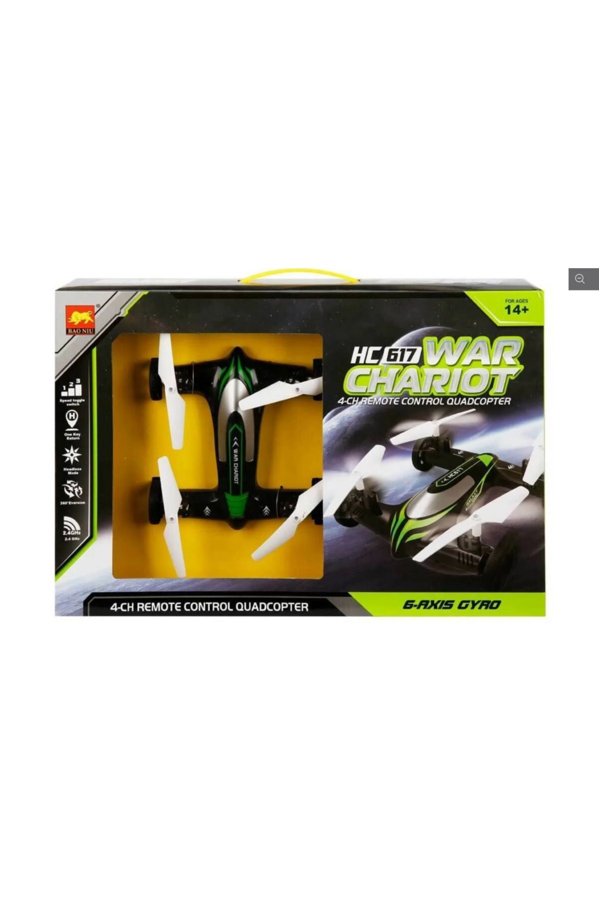 Modafiks Uzaktan Kumandalı Şarjlı Siyah Araba / Quadcopter
