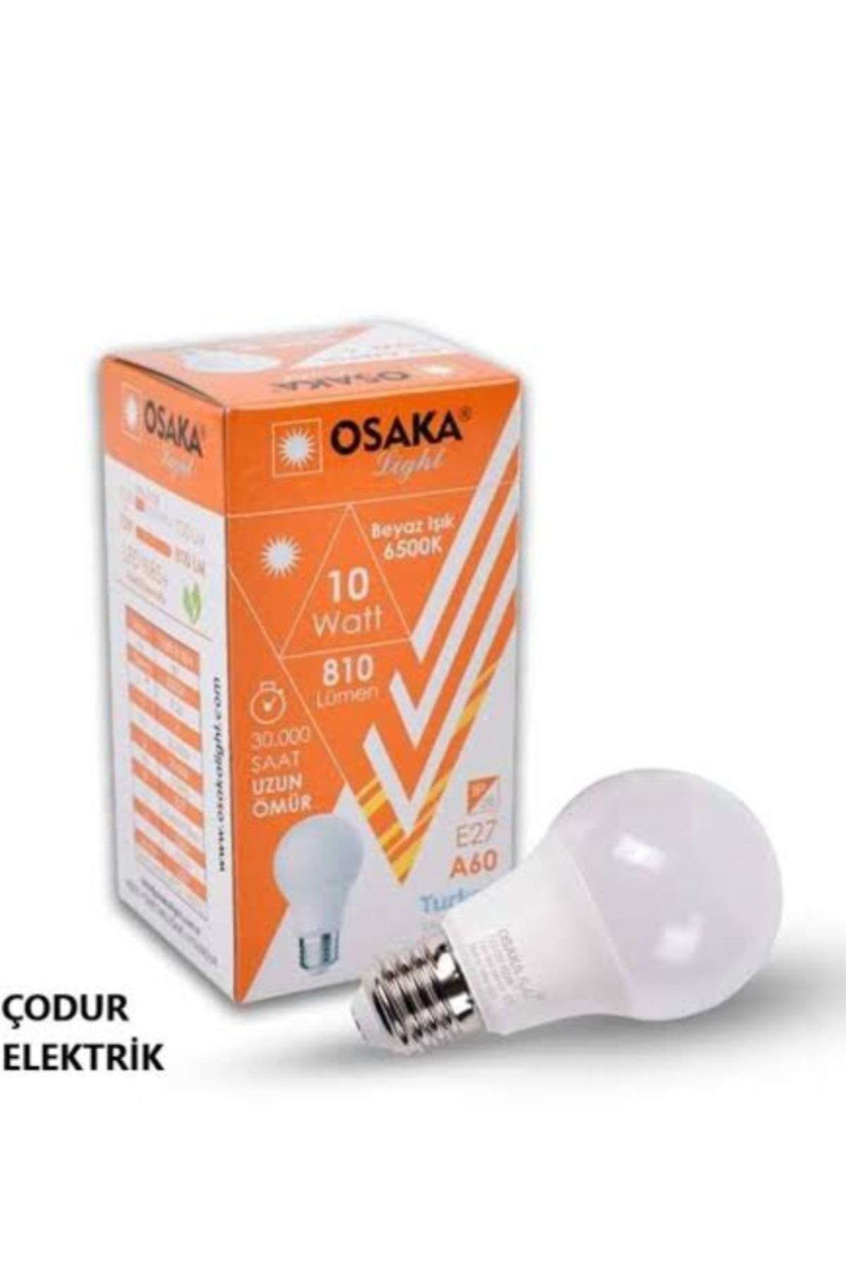 Osaka Light 12 VOLT İLE ÇALIŞIR 10watt Gemici Ampul'ü E27 Duylu 6500kelvin Beyaz Işık A60 810lm Led