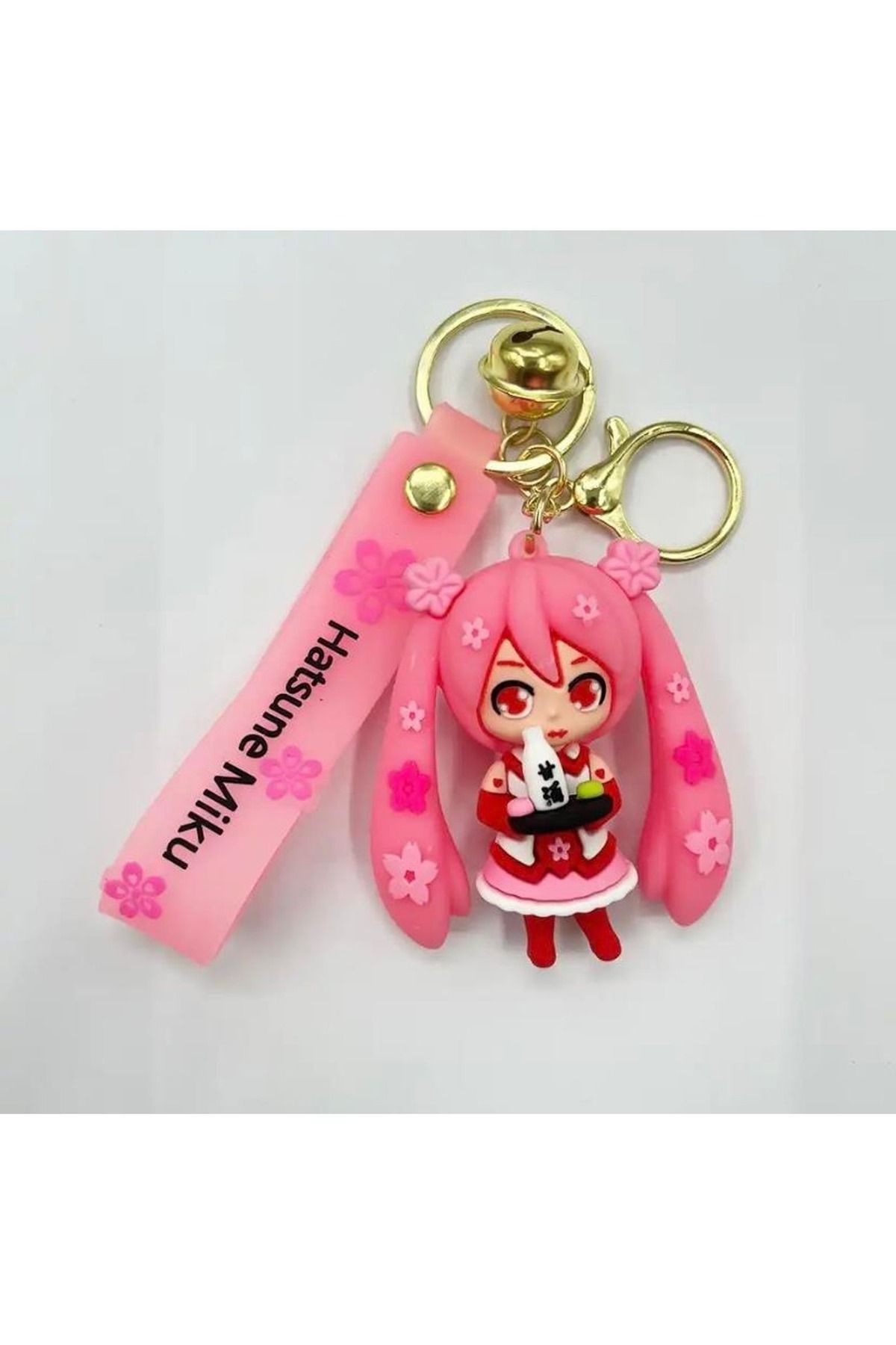 FG KONNİCHİWA Hatsune Miku Zilli İri Boy Silkon Anahtarlık