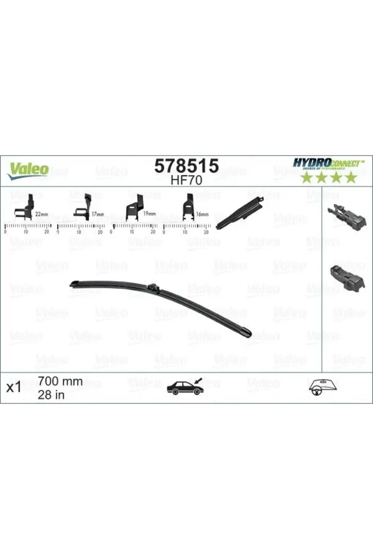 VALEO SILECEK SUPURGESI ON MUZ TIP 700mm HF70 (HYDROCONNECT COKLU BAGLANTI) / (X1)