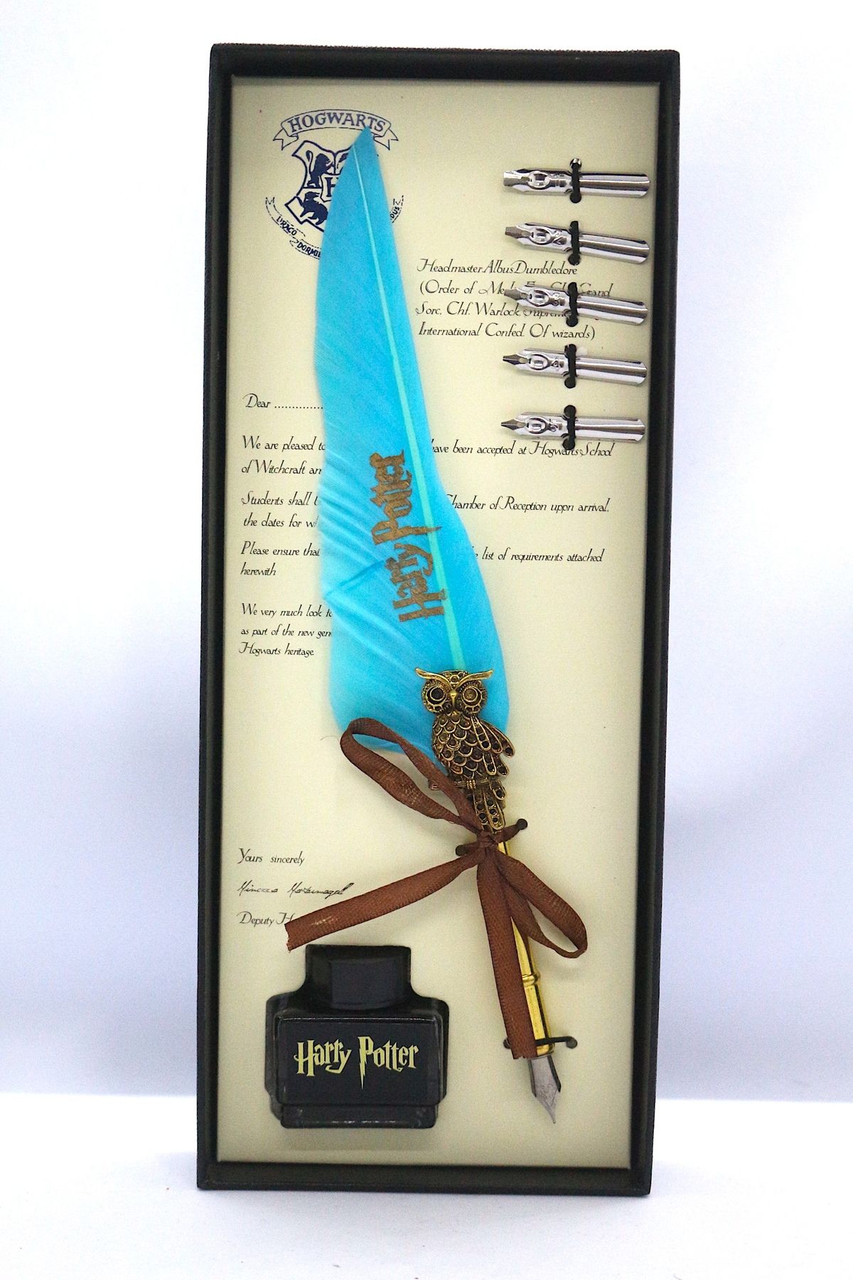 shop Harry Potter Hediyelik Divid Kalem Seti Tüylü Divid Hokka Seti Mürekkep ve Yedek Uçlar turkuaz