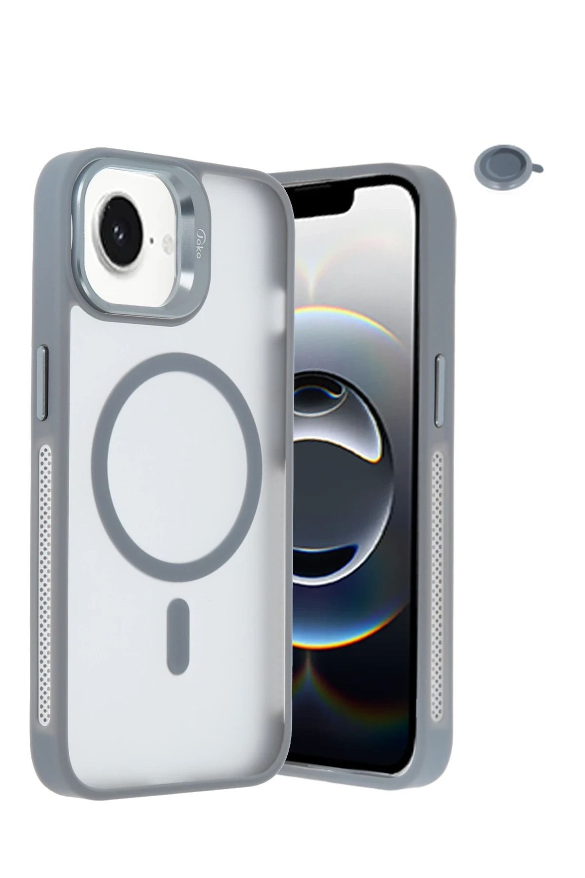 NANOSPACE Apple iPhone 16E İle Uyumlu Flet Lens Magsafe Kapak