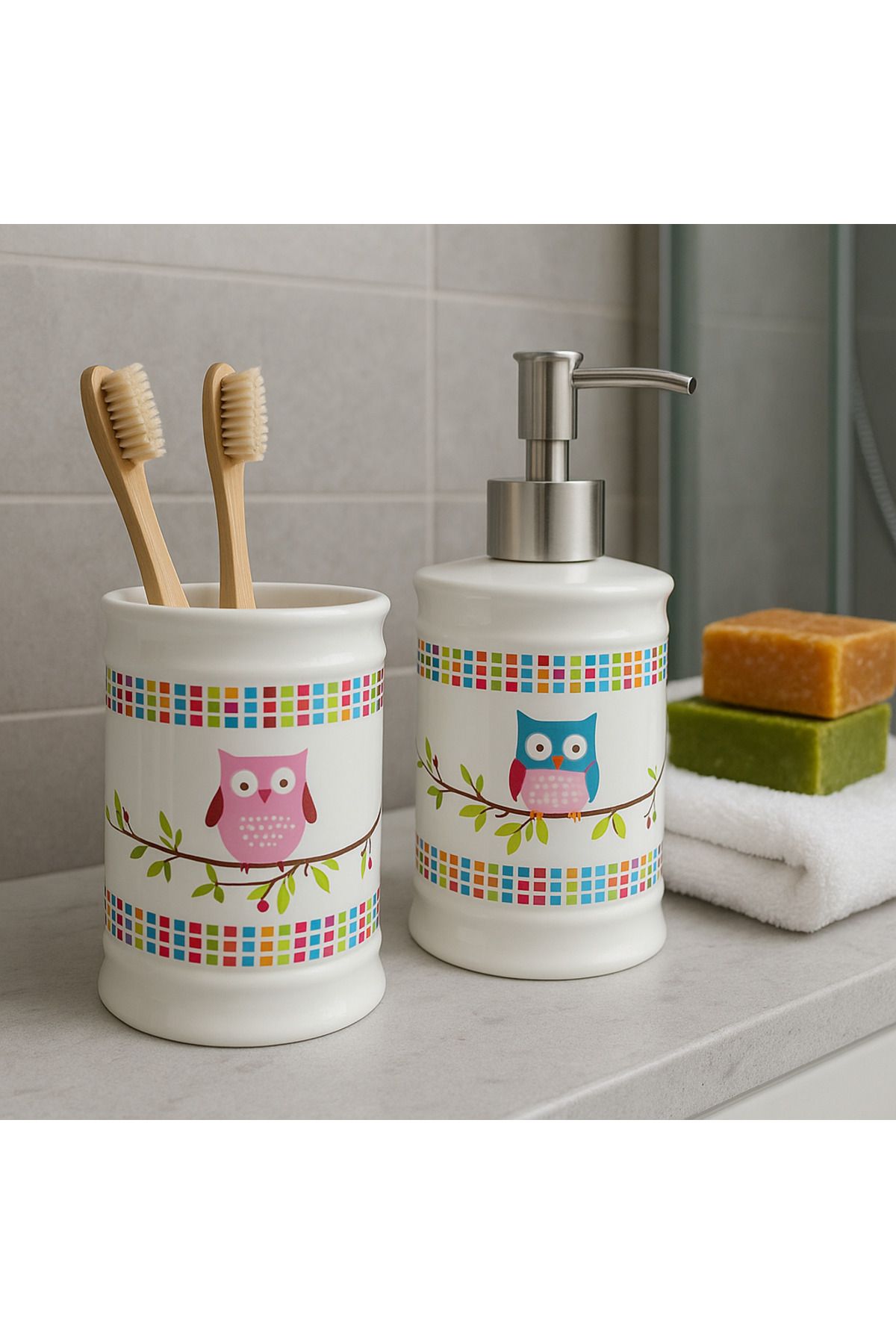 Limbo Home Banyo Seti Baykuş 2 Parça