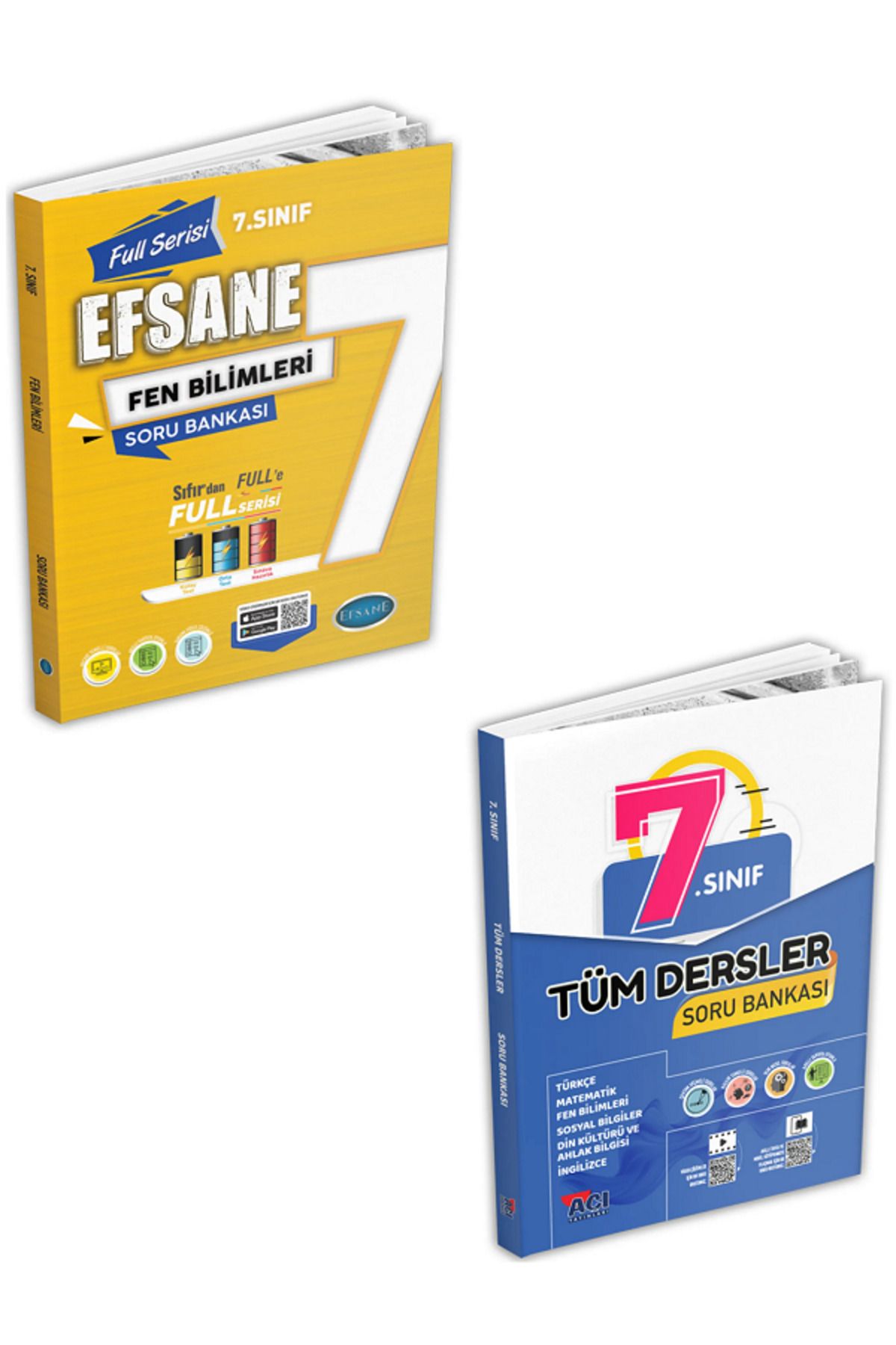 Evrensel İletişim Yayınları 7.Sınıf Açı Yayınları Tüm Dersler Soru Bankası + 7.Sınıf Efsane Fen Bilimler Soru Bankası / 2 KİTAP