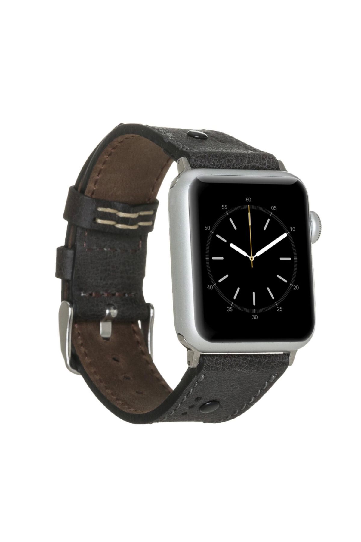 Vemora Apple Watch Uyumlu Deri Kordon 42-44-45mm BT Siyah