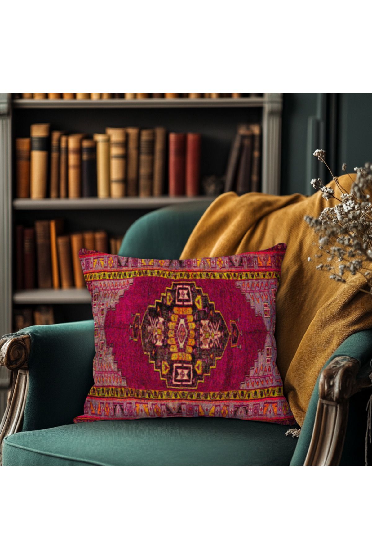 TURKISHRUG KINGDOM Klasik Güzellikte Vintage Desenli Kırlent