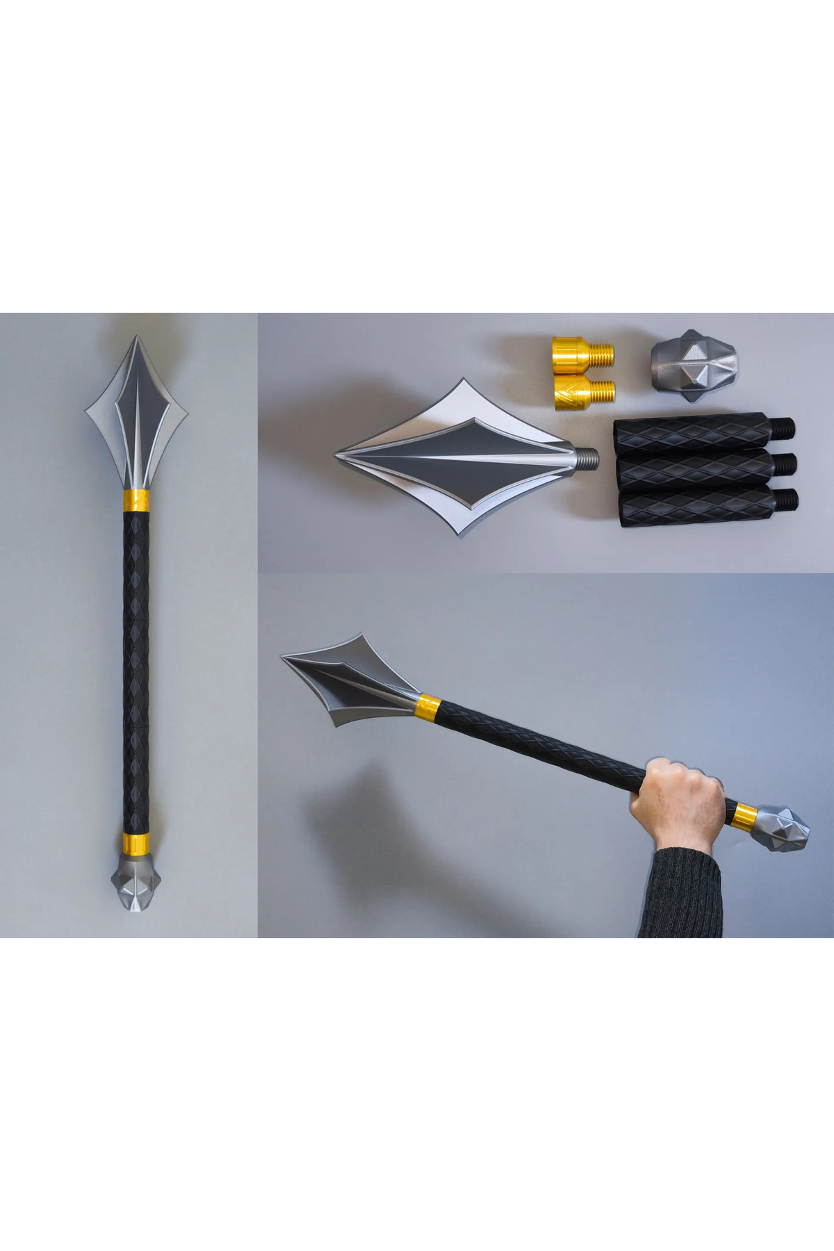 Buzdygan Figür Asa 65  cm – Askeri Otorite Sembolü 3D Baskı Dekoratif Biblo (İsim Yazılabilir)