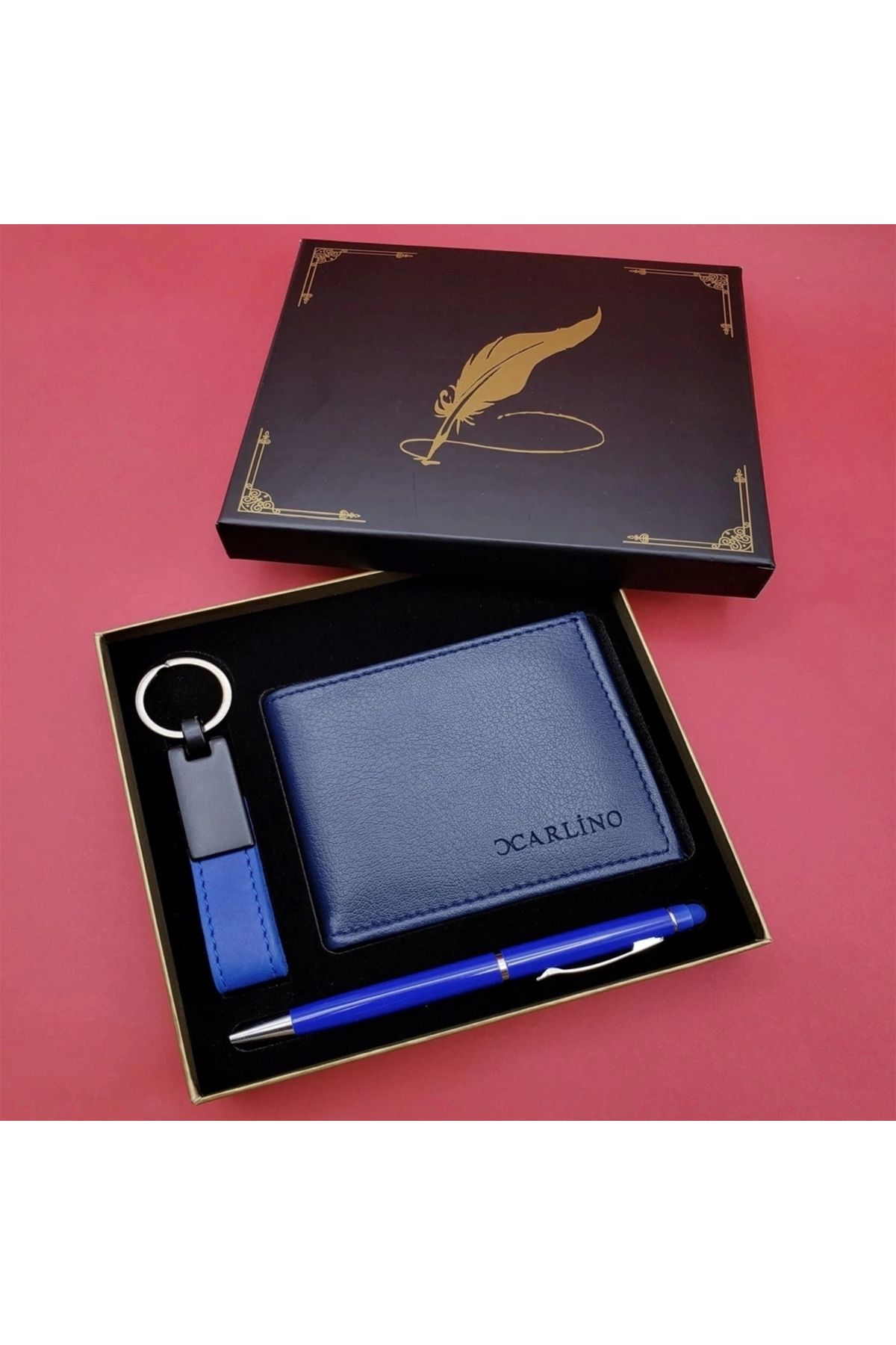 shop Mavi Cüzdan Anahtarlık Ve Kalem