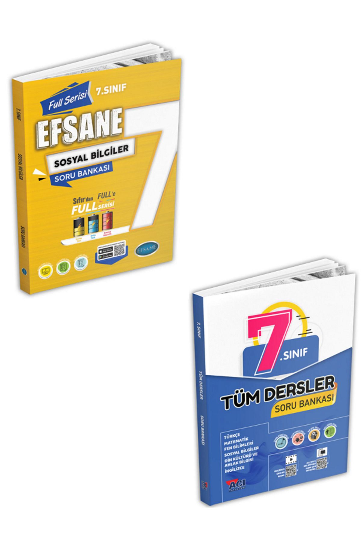 Evrensel İletişim Yayınları 7.Sınıf Açı Yayınları Tüm Dersler Soru Bankası + 7.Sınıf Efsane Sosyal Bilgiler Soru Bankası /2KİTAP