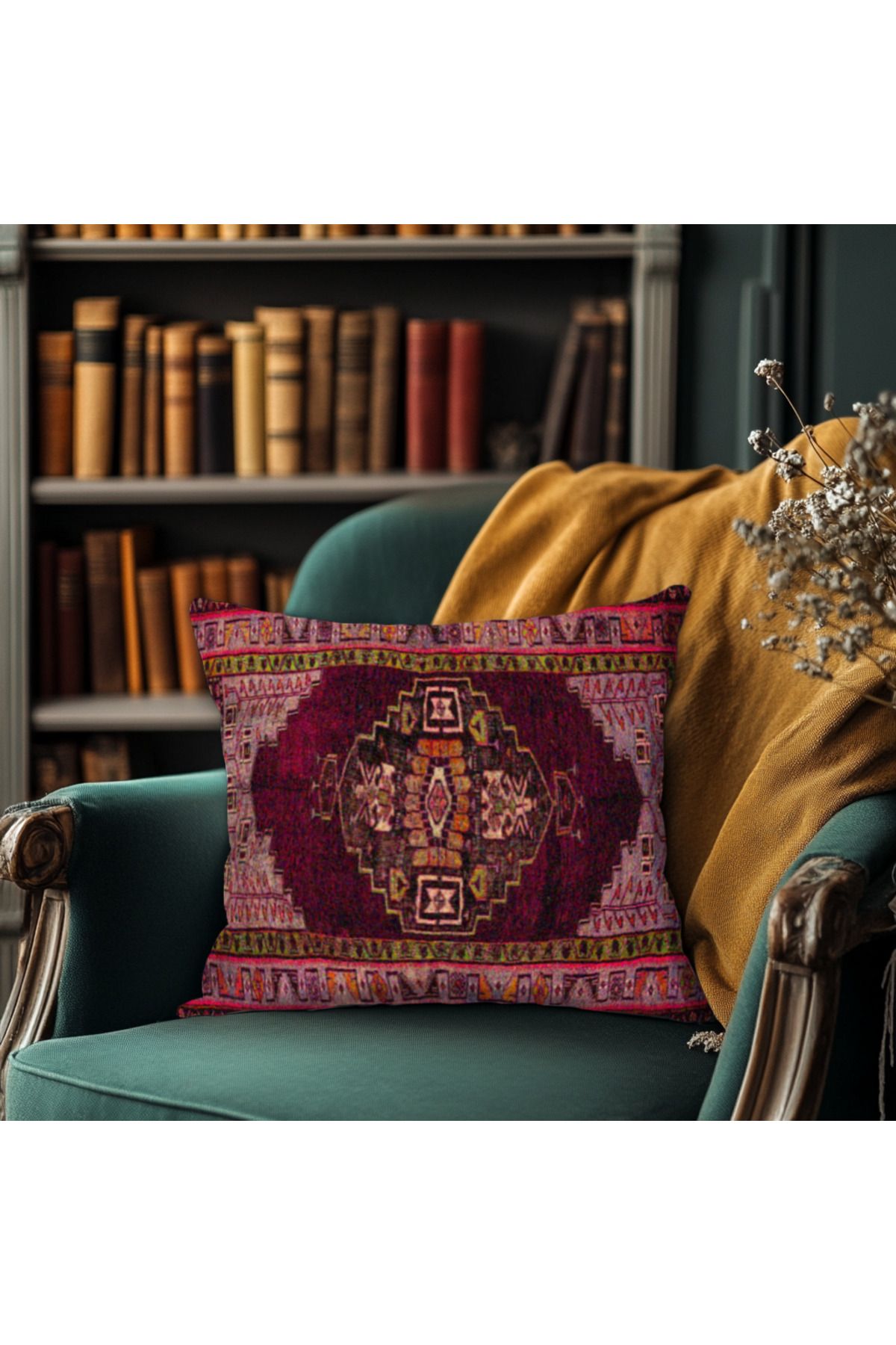 TURKISHRUG KINGDOM Klasik Güzellikte Vintage Desenli Kırlent